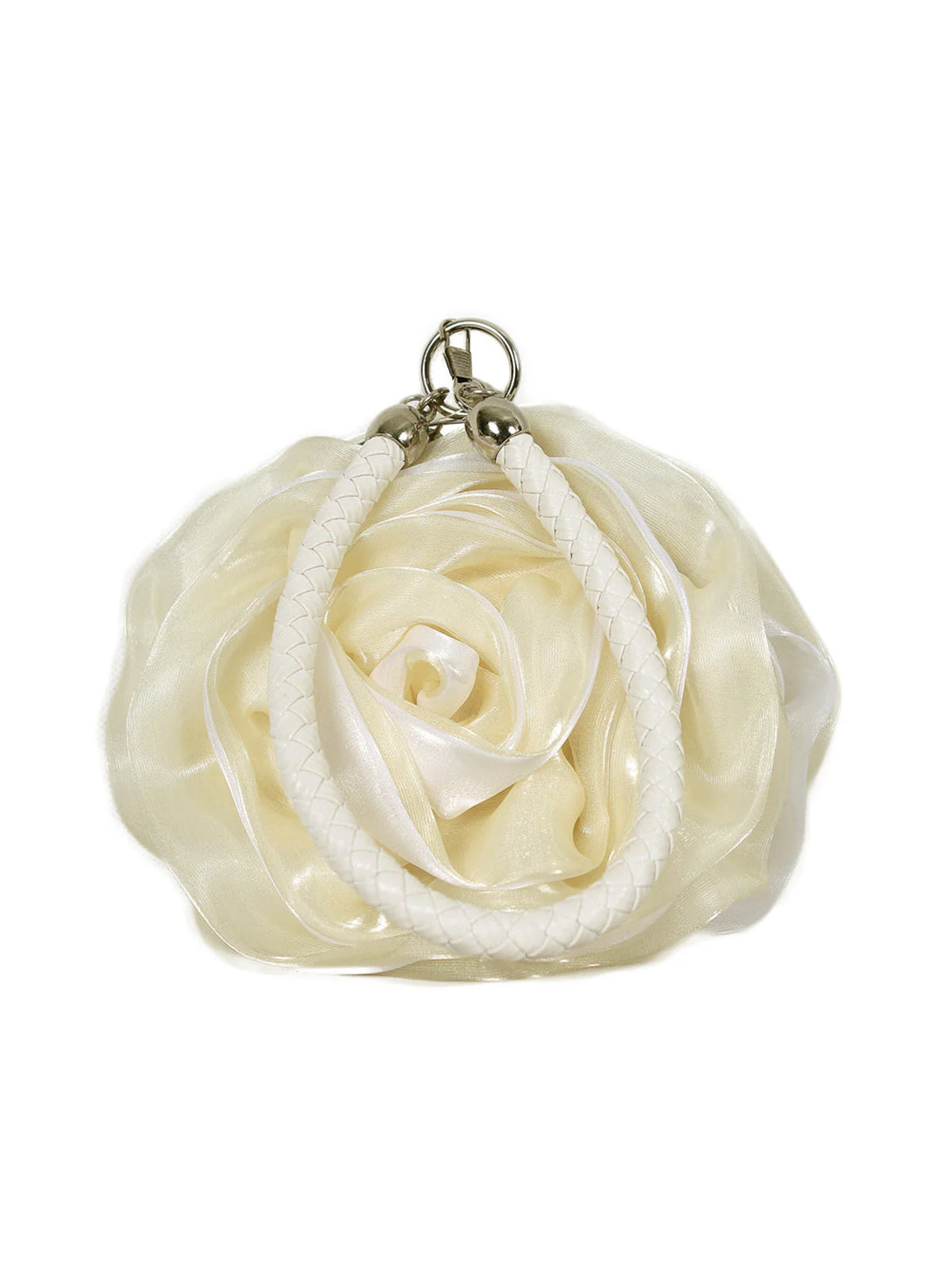 Sac à main vintage en soie avec fleurs 3D - Image 5