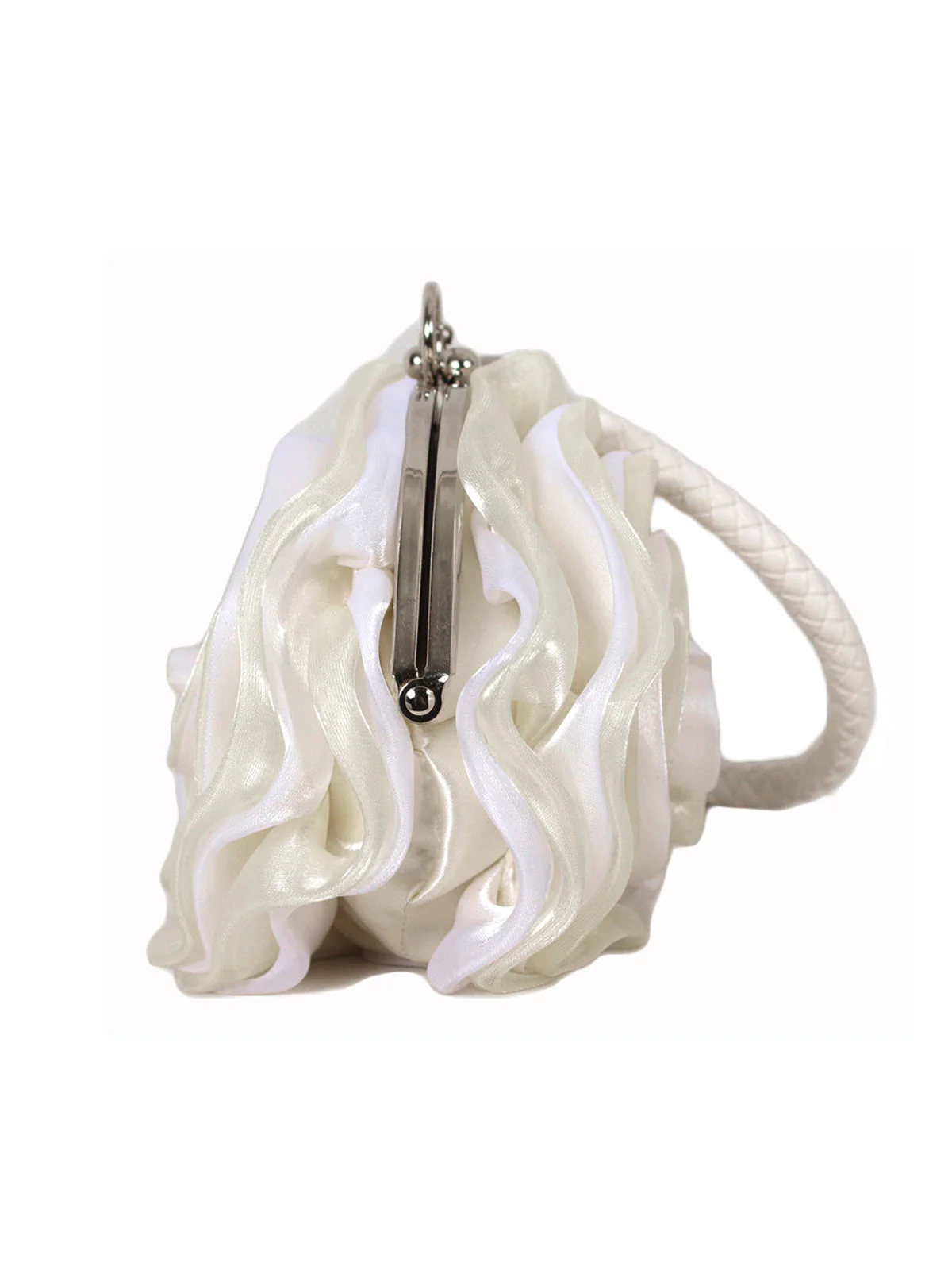 Sac à main vintage en soie avec fleurs 3D - Image 6
