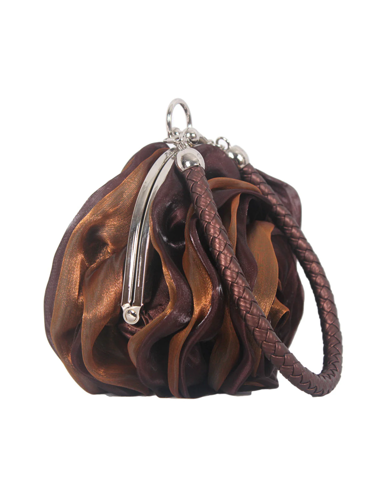 Sac à main vintage en soie avec fleurs 3D - Image 7