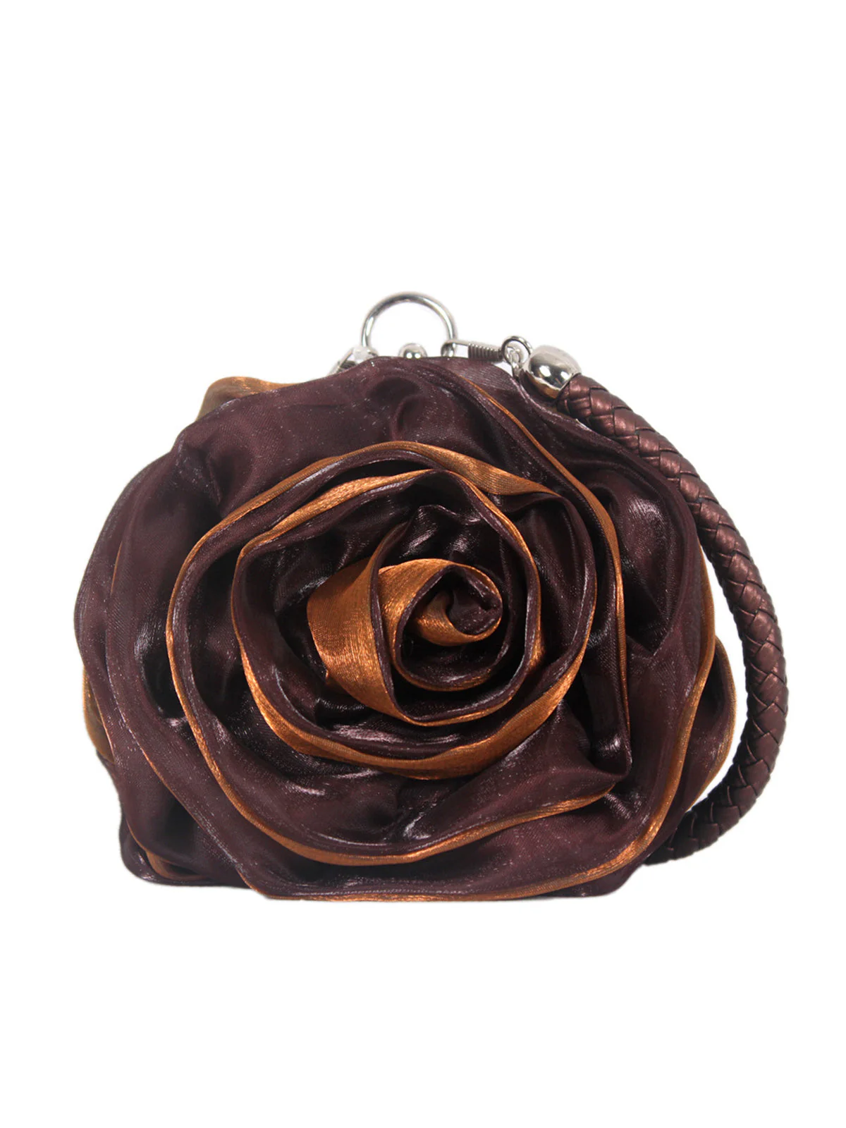 Sac à main vintage en soie avec fleurs 3D - Image 8