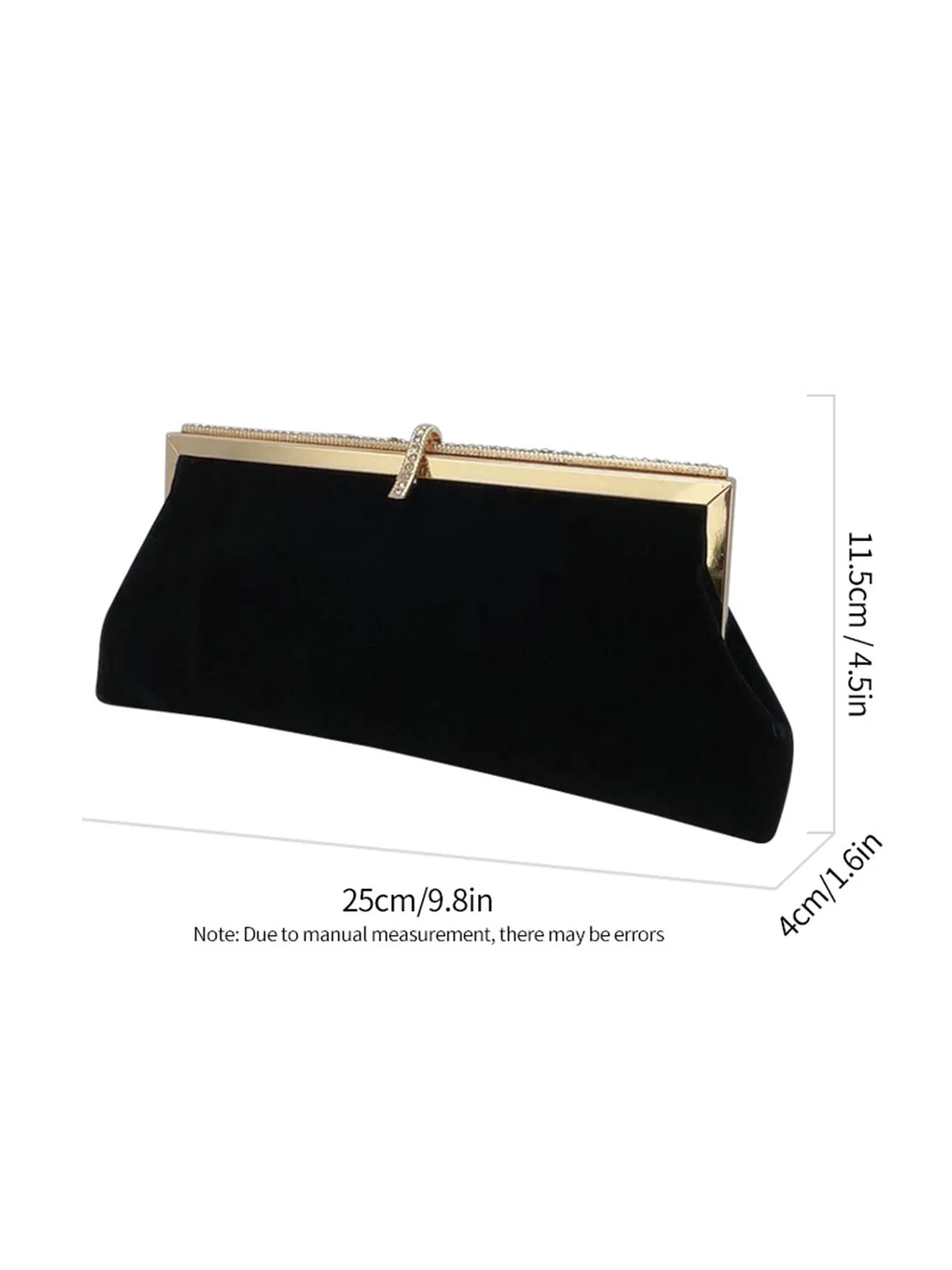 Sac à main vintage en velours noir avec strass - Image 2