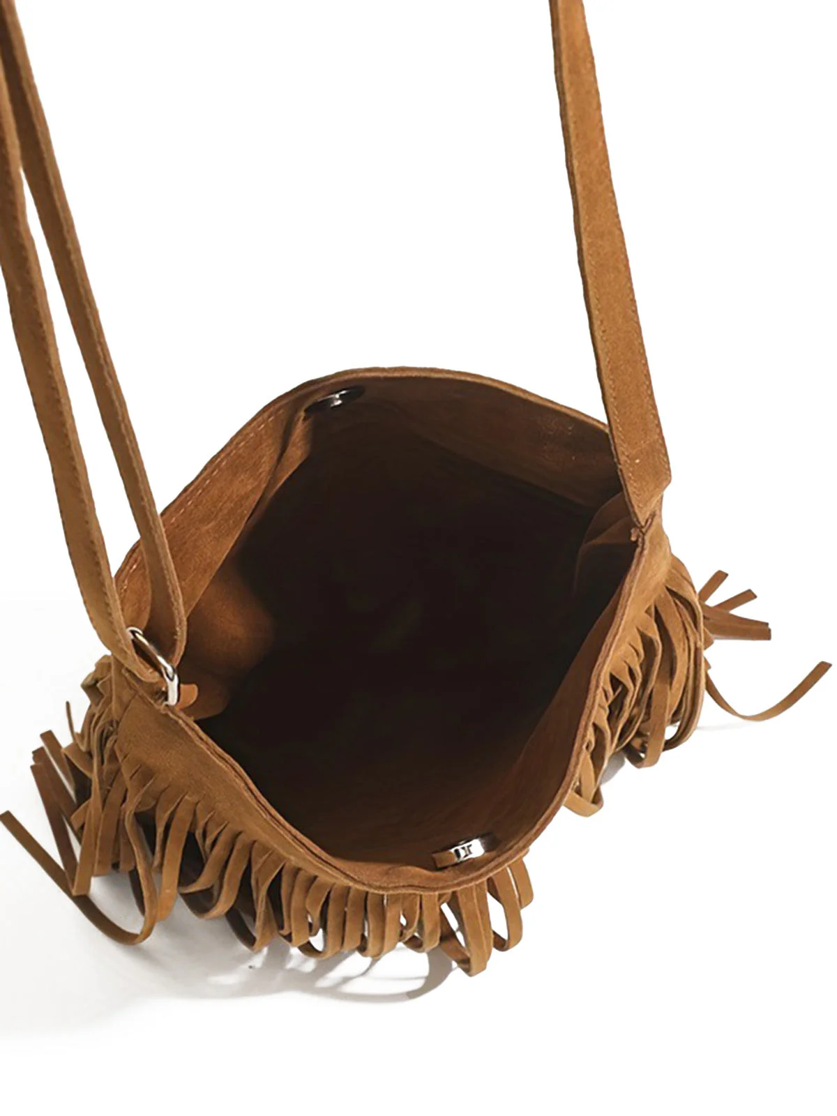 Sac bandoulière bohème en suédine à franges - Image 4