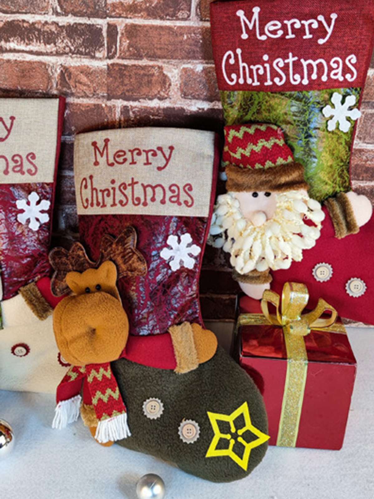 Sac cadeau de bas de Noël 3D à motifs de dessins animés - Image 6