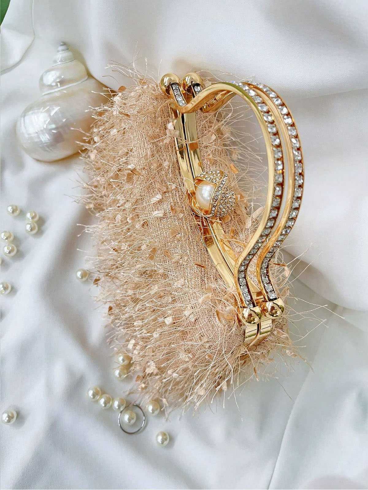 Sac de soirée à poignée avec pompon vintage - Image 8