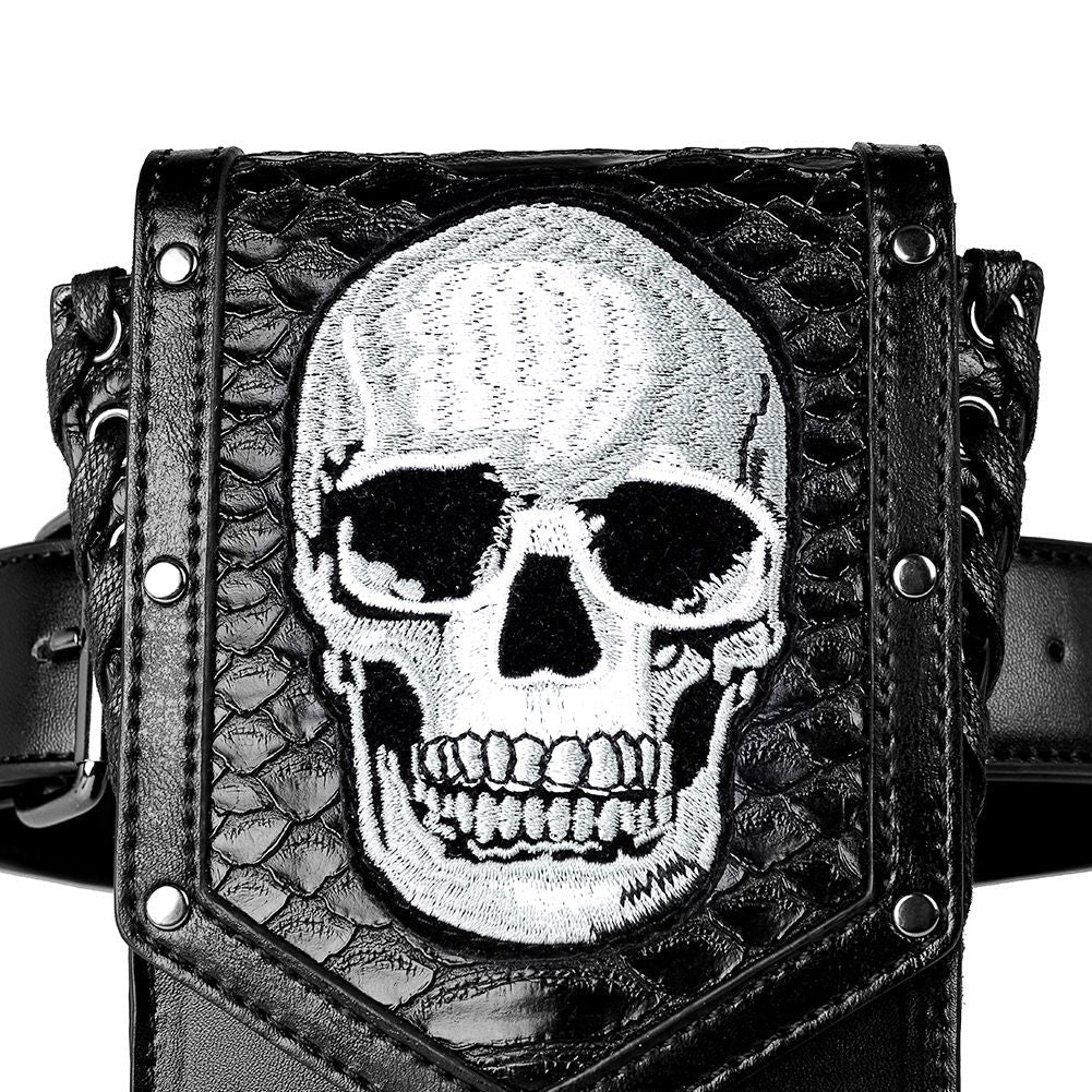 Sac noir à tête de mort brodée d'Halloween - Image 5
