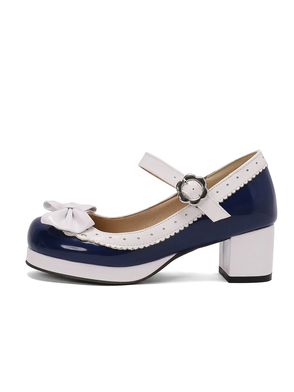 Talons hauts mary jane rétro en cuir verni avec nœud - Image 2
