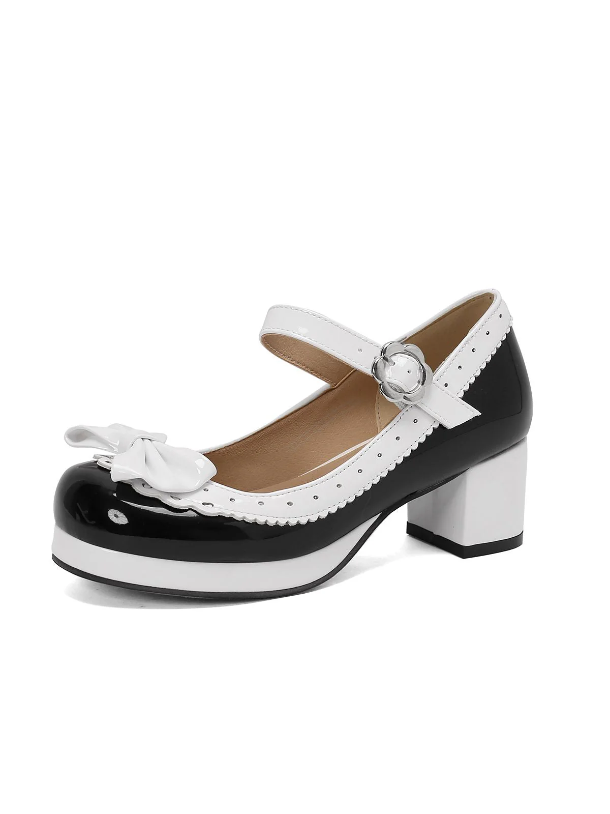 Talons hauts mary jane rétro en cuir verni avec nœud - Image 20
