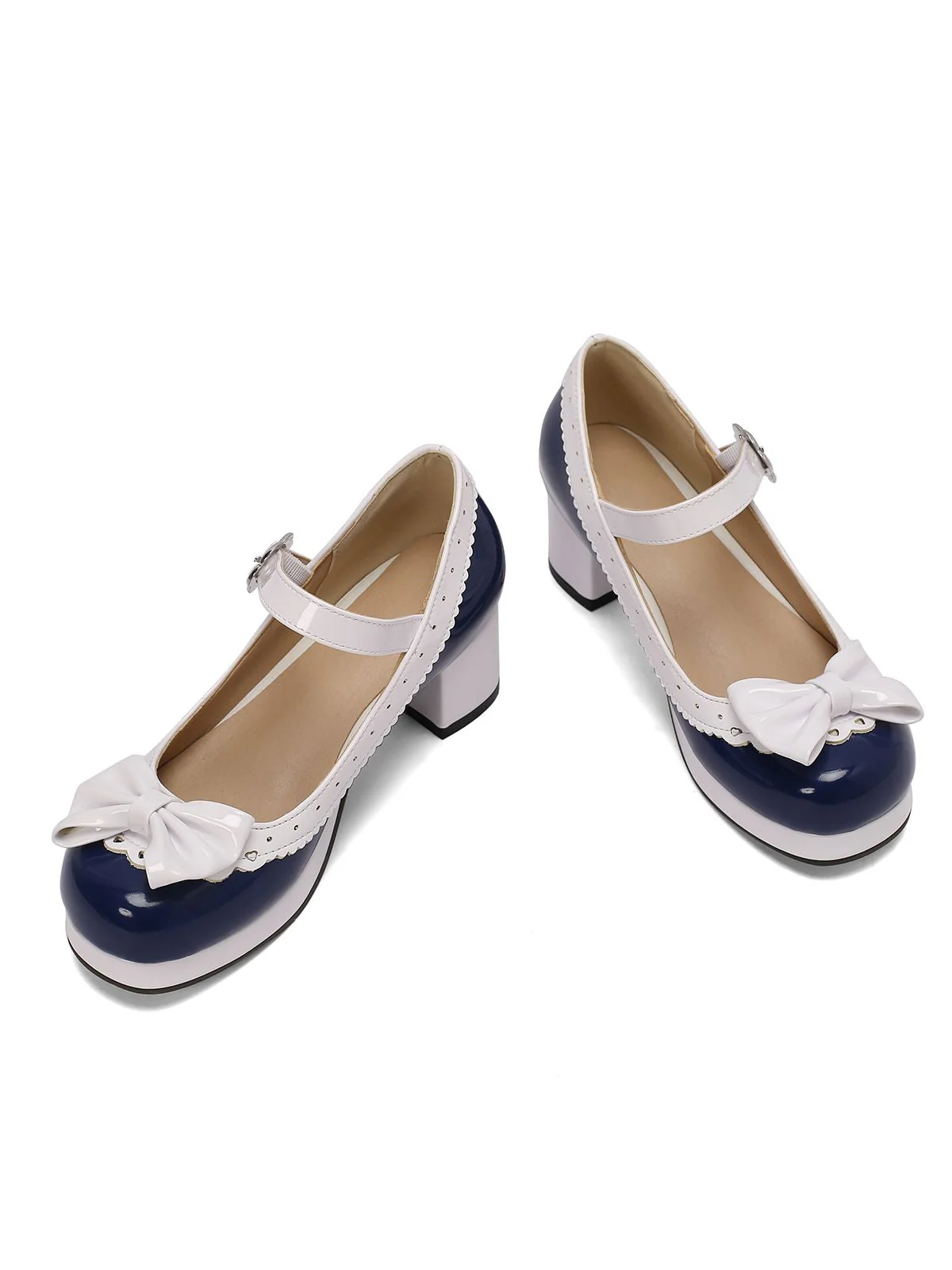 Talons hauts mary jane rétro en cuir verni avec nœud - Image 3