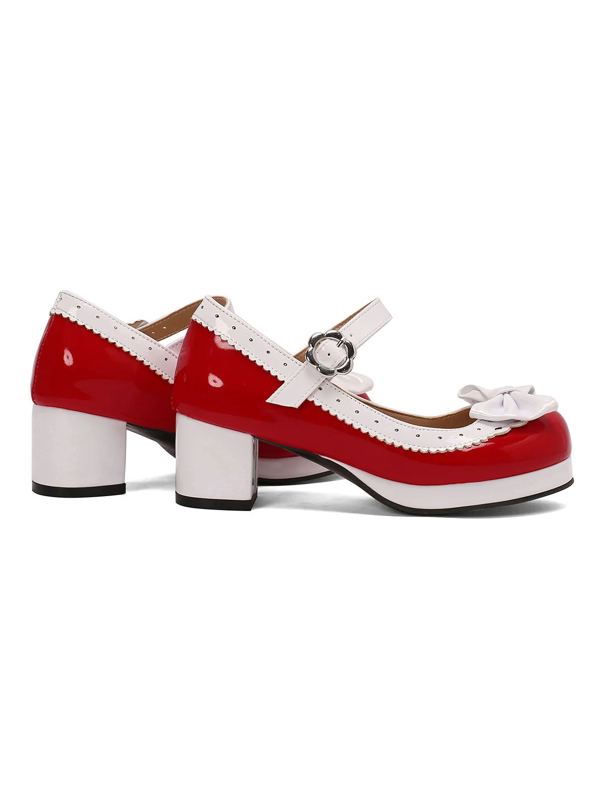 Talons hauts mary jane rétro en cuir verni avec nœud - Image 7
