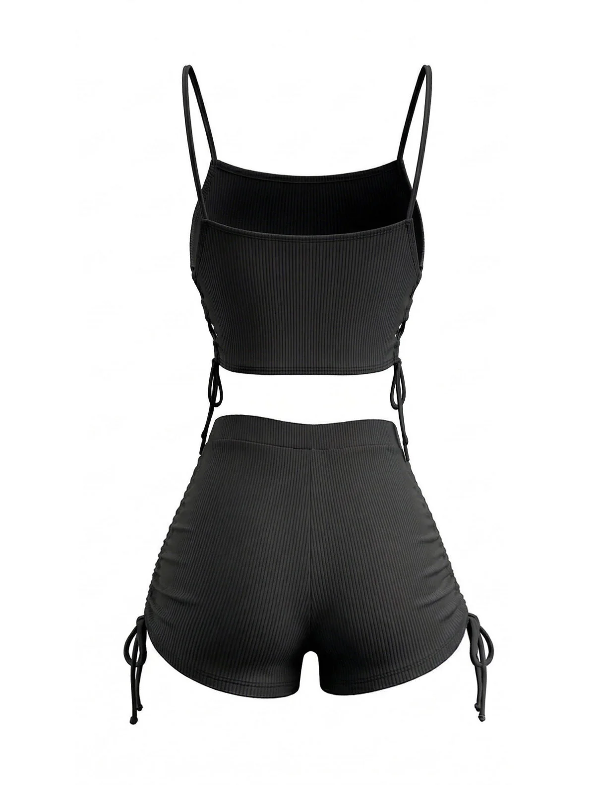 Tankini Noir Bretelles Fine À Lacets Années 1940 - Image 2