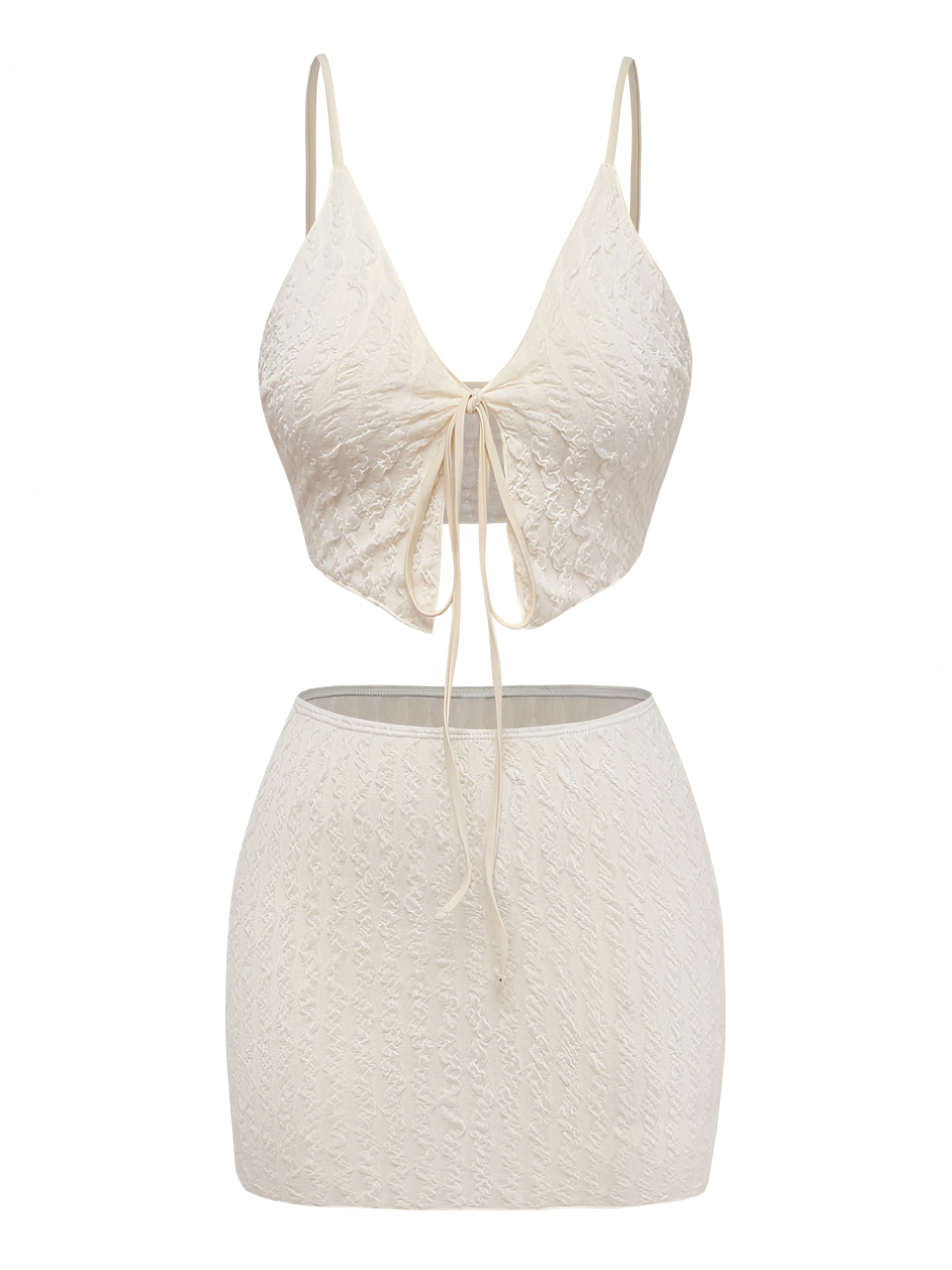 Tankini Noué Devant Texturé Ivoire Années 40 - Image 2