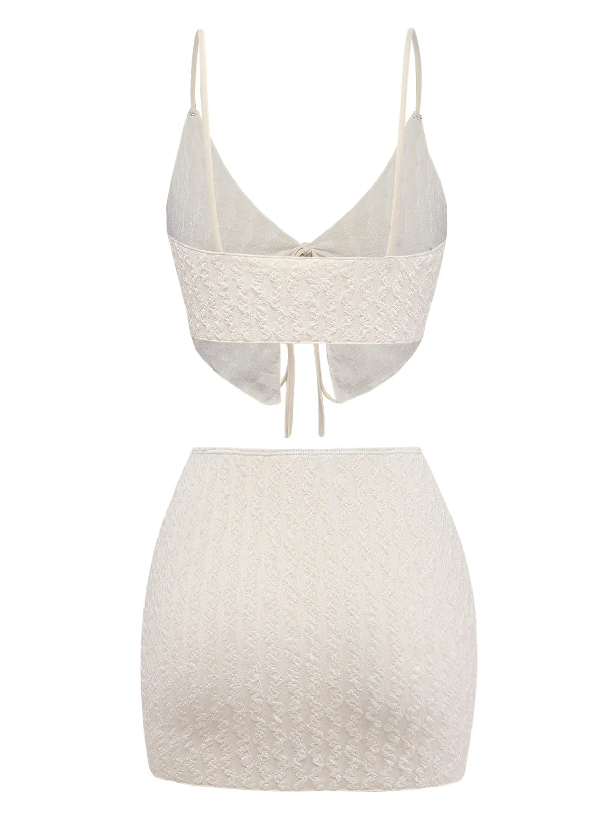 Tankini Noué Devant Texturé Ivoire Années 40 - Image 3