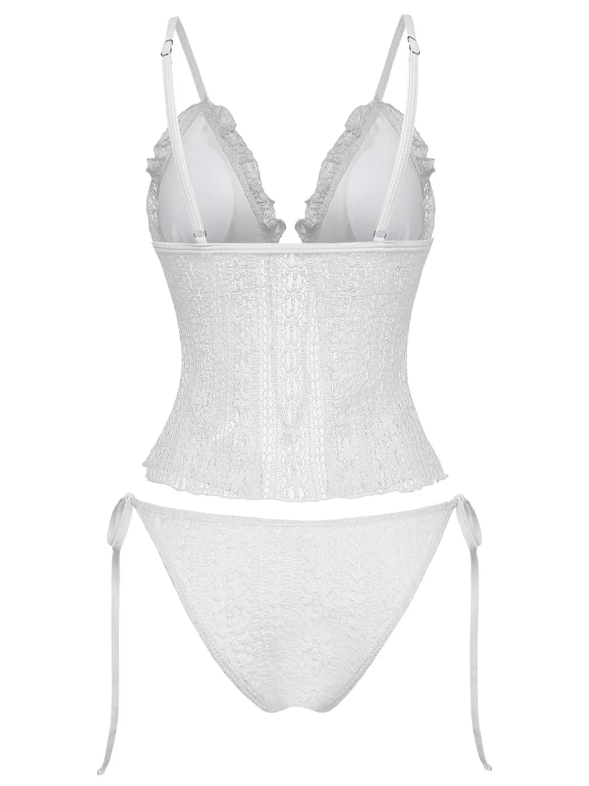 Tankini tissu double couche tricoté dentelle 1940s - Image 11