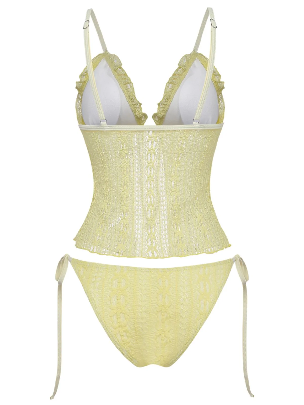 Tankini tissu double couche tricoté dentelle 1940s - Image 3