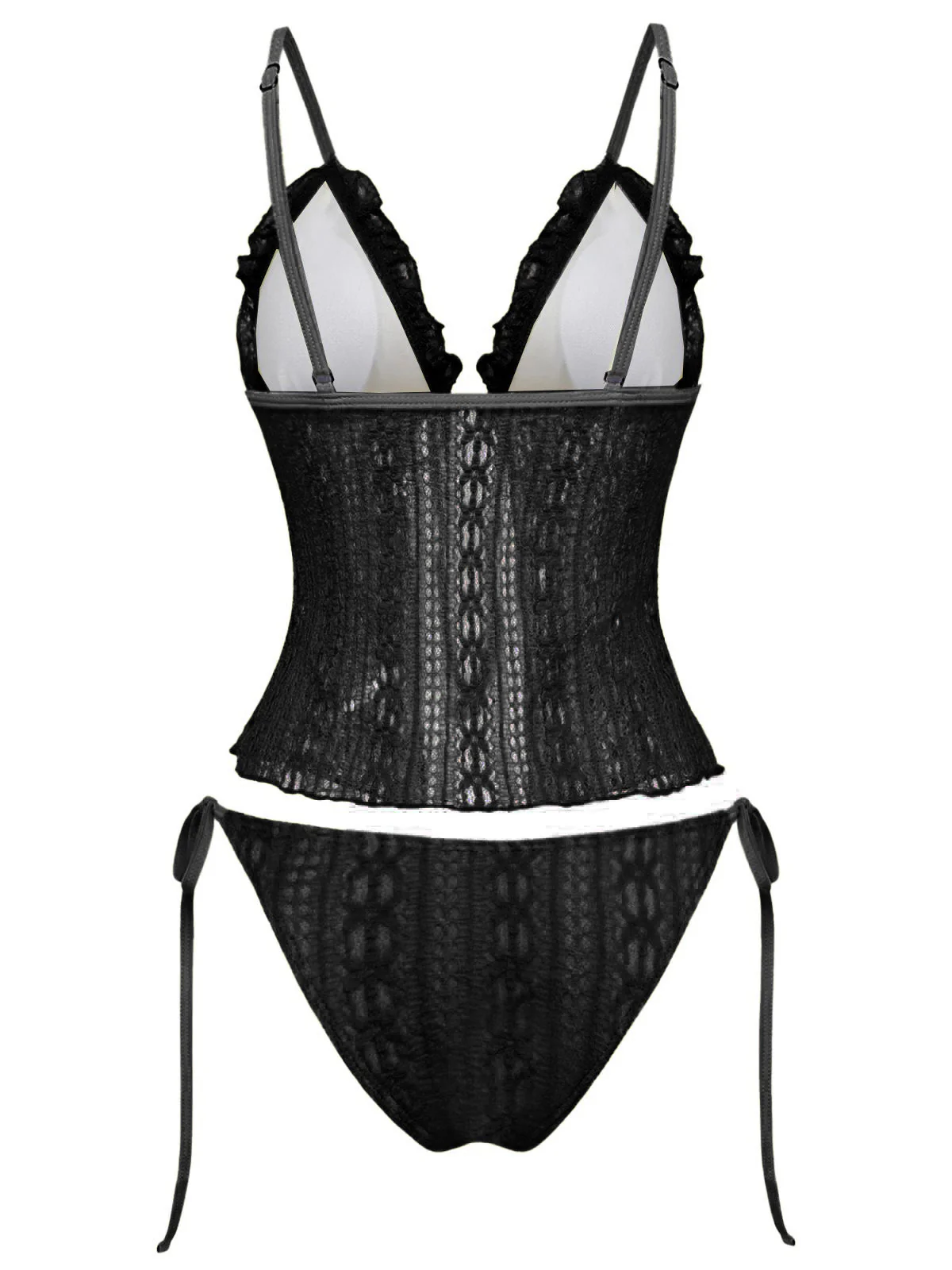 Tankini tissu double couche tricoté dentelle 1940s - Image 9