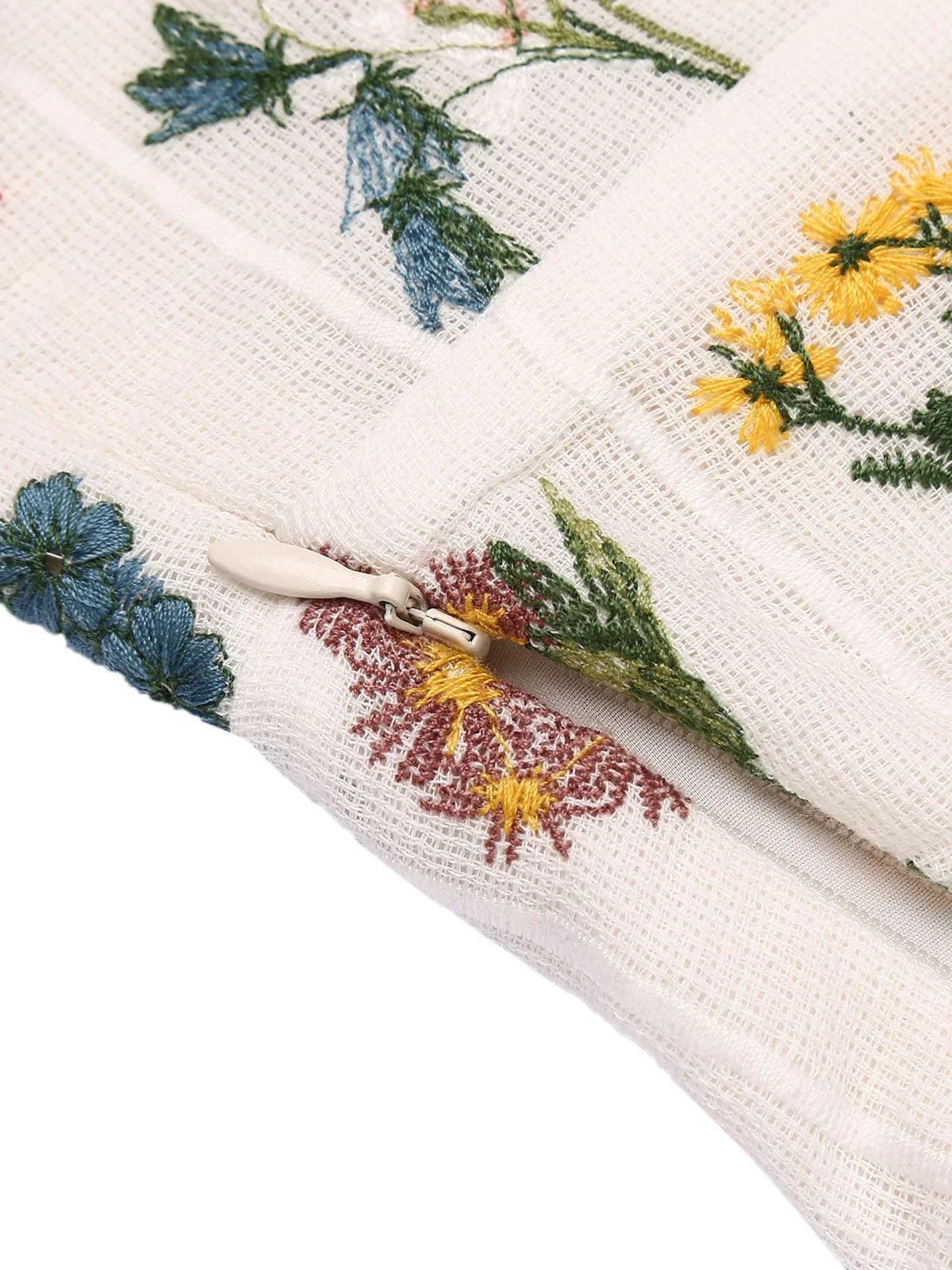 Top Vintage Floral Broderie Sans Manches Rétro Chic - Image 6