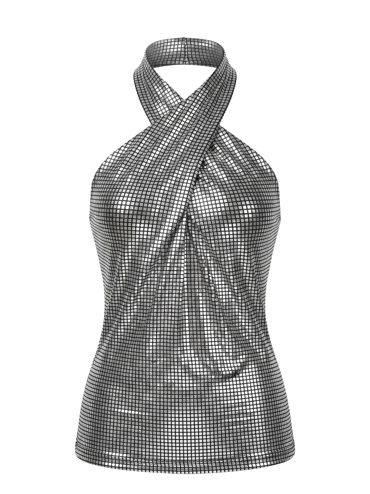 Tops Croisé Dos Nu Métallique Pailleté Années 1960 - Image 5