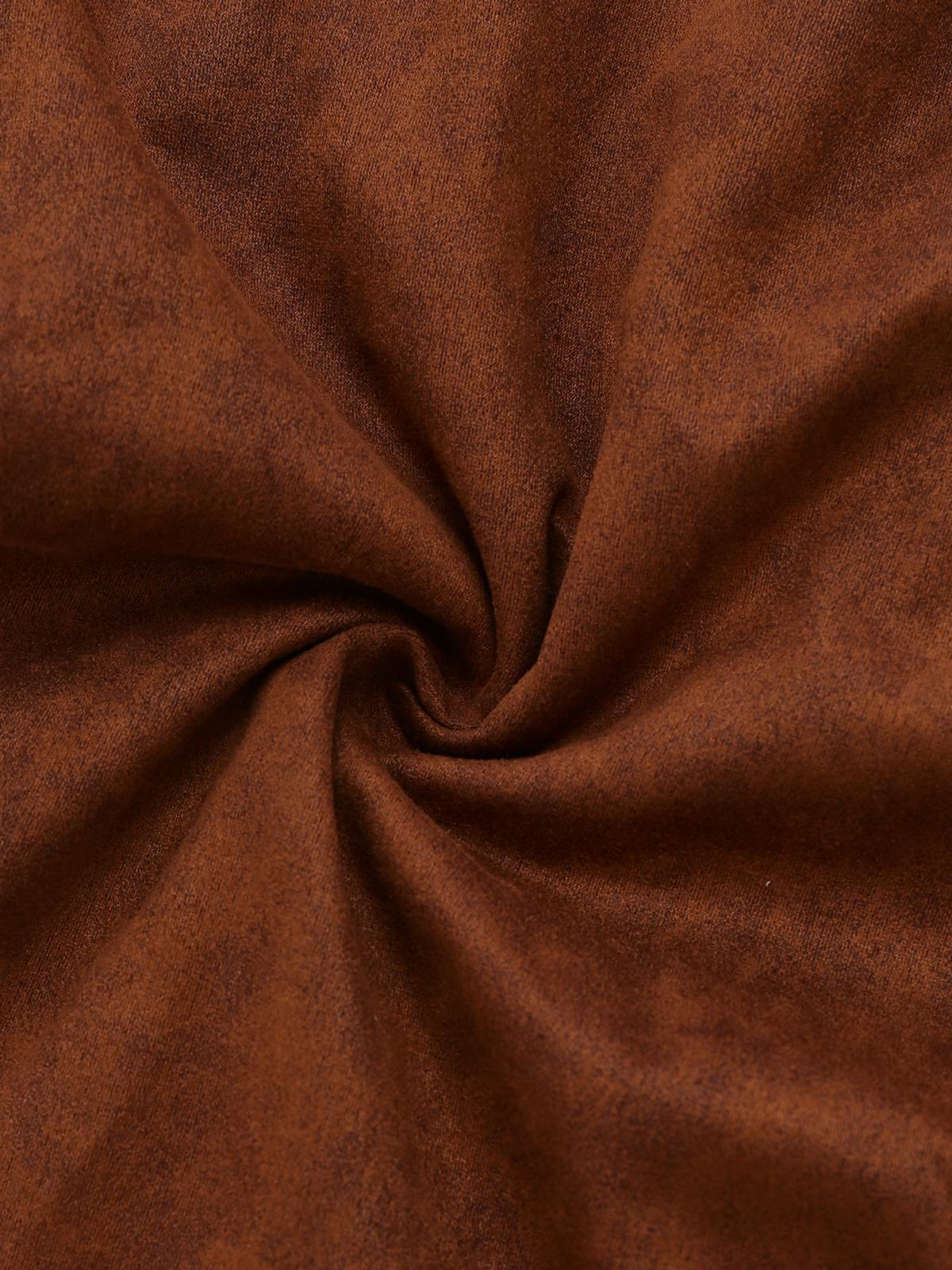 Trench-coat boutonné en faux daim col cranté marron des années 1950 - Image 7