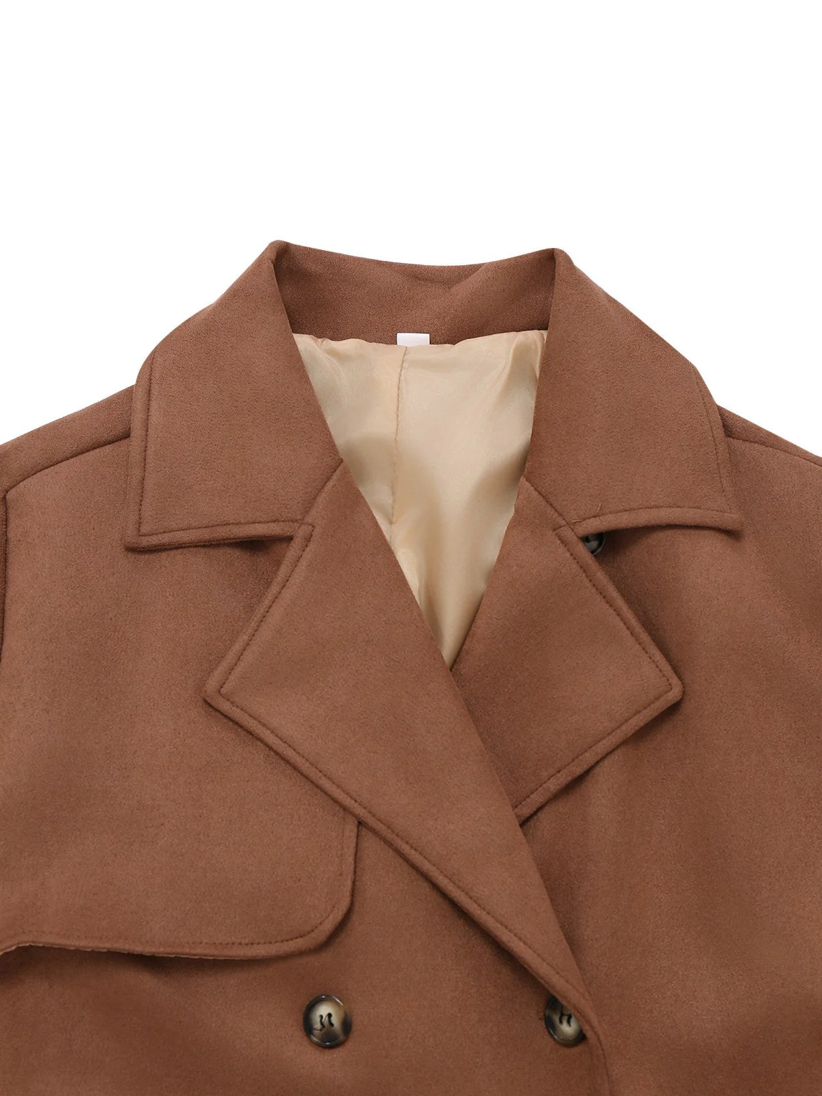 Trench-coat marron croisé à revers en daim années 1950 - Image 3