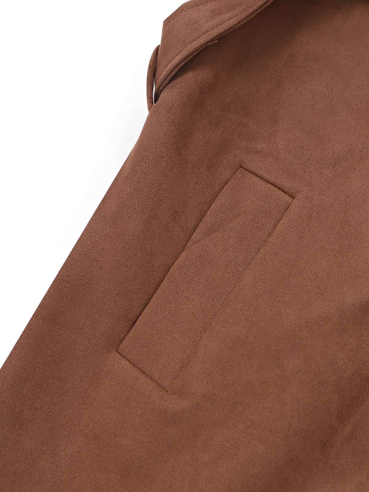 Trench-coat marron croisé à revers en daim années 1950 - Image 5