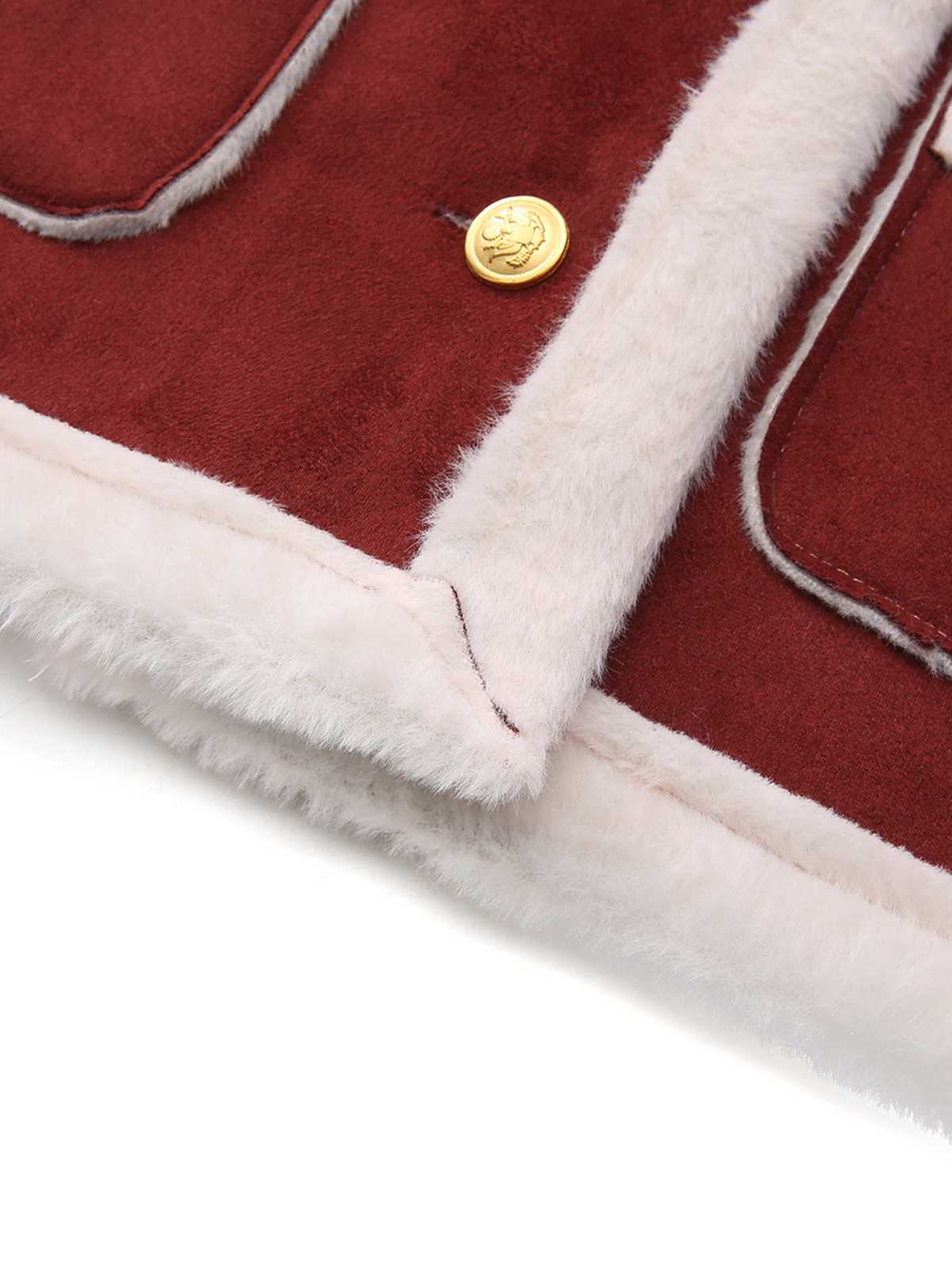 Veste à revers en peluche avec poches et boucle années 1940 - Image 10