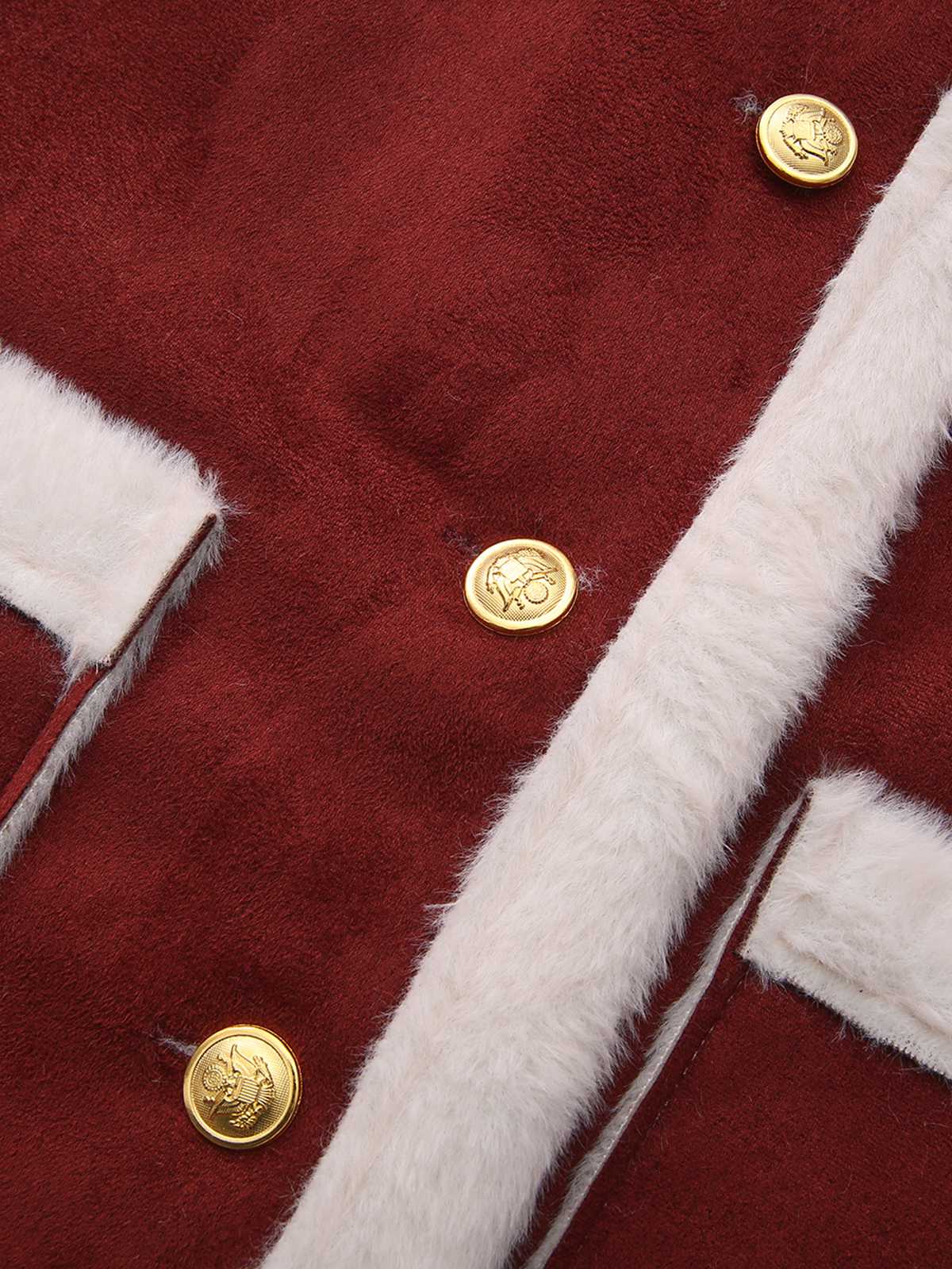 Veste à revers en peluche avec poches et boucle années 1940 - Image 9