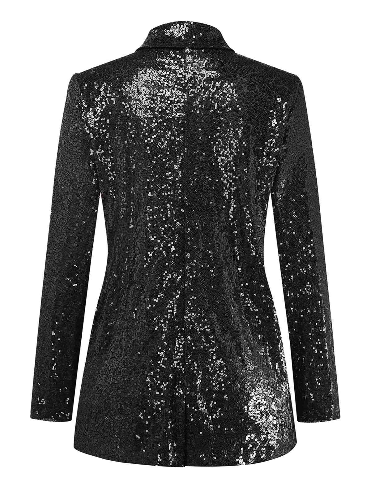 Veste blazer à paillettes col revers des années 1970 - Image 8