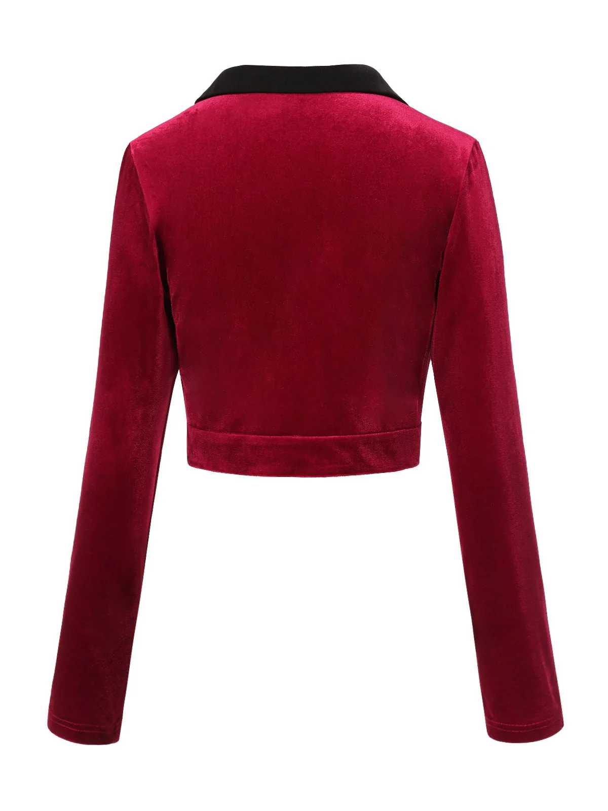 Veste boléro en velours rouge à revers contrastés des années 1930 - Image 4