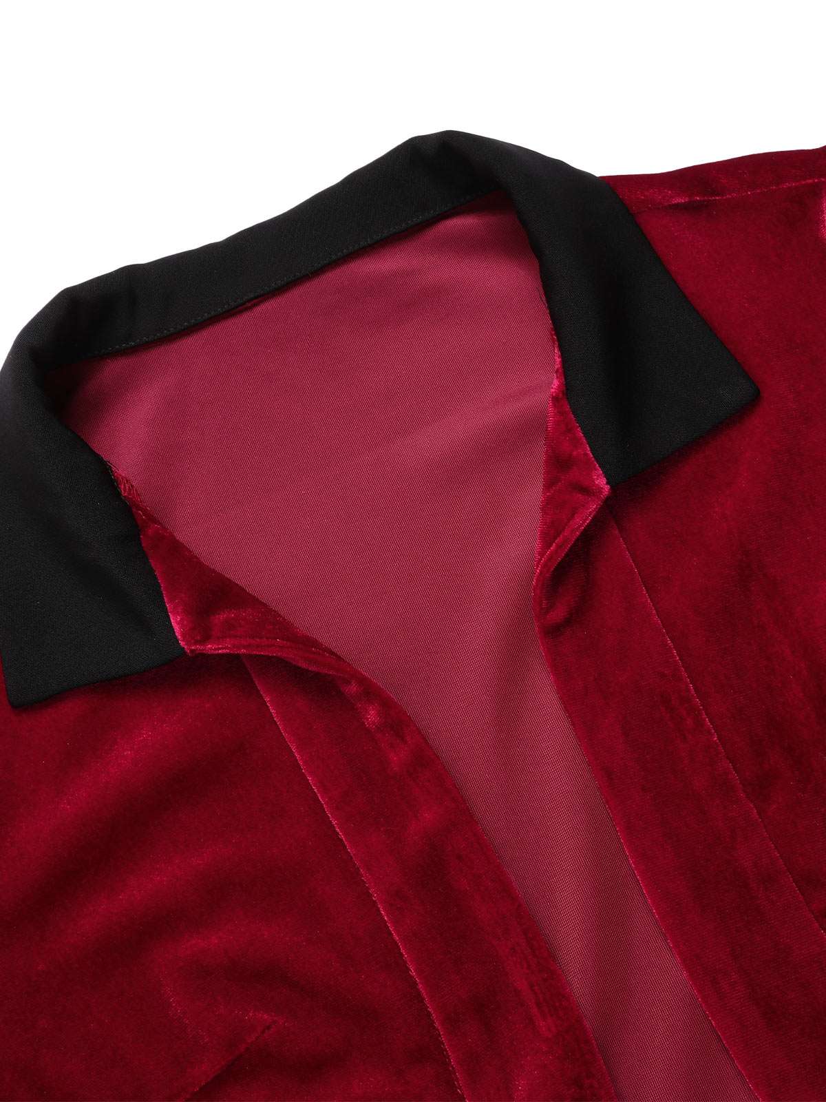 Veste boléro en velours rouge à revers contrastés des années 1930 - Image 5