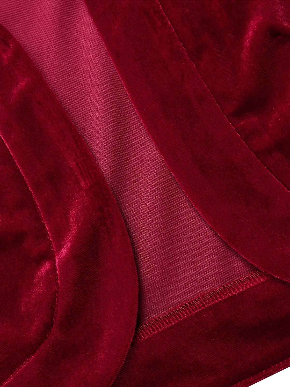Veste boléro en velours rouge à revers contrastés des années 1930 - Image 6