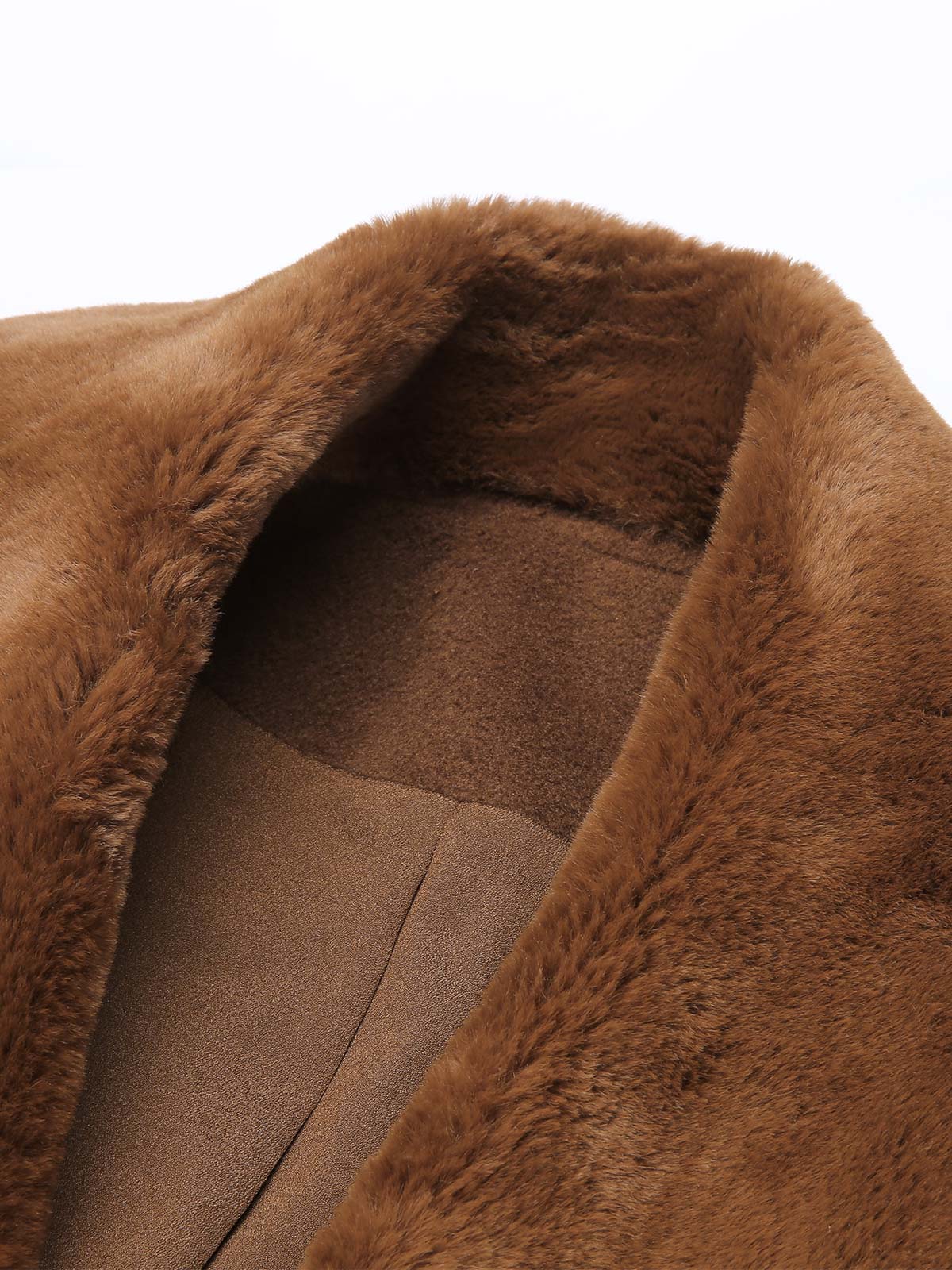 Veste boléro marron à col fourrure rétro - Image 5