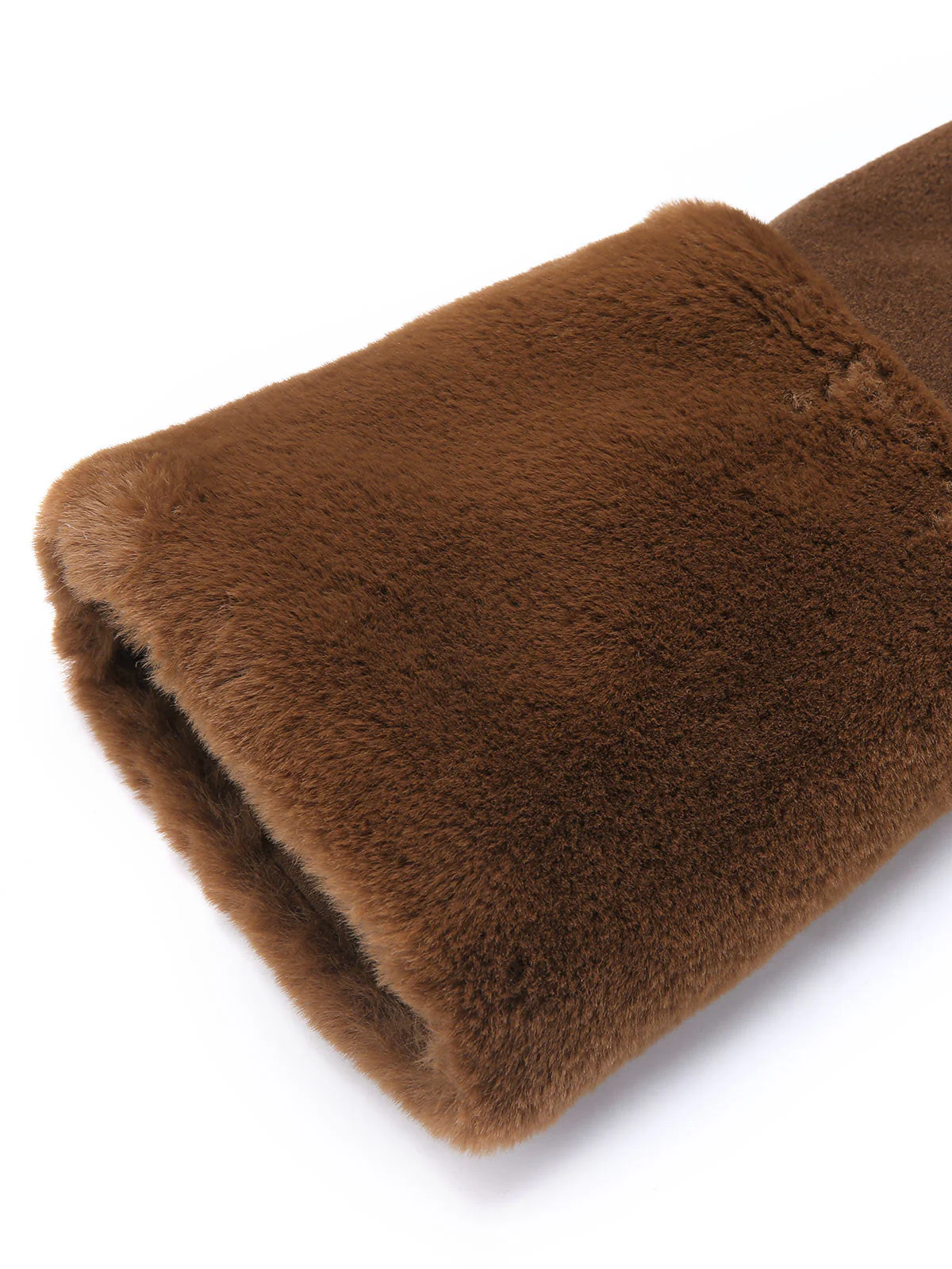 Veste boléro marron à col fourrure rétro - Image 6