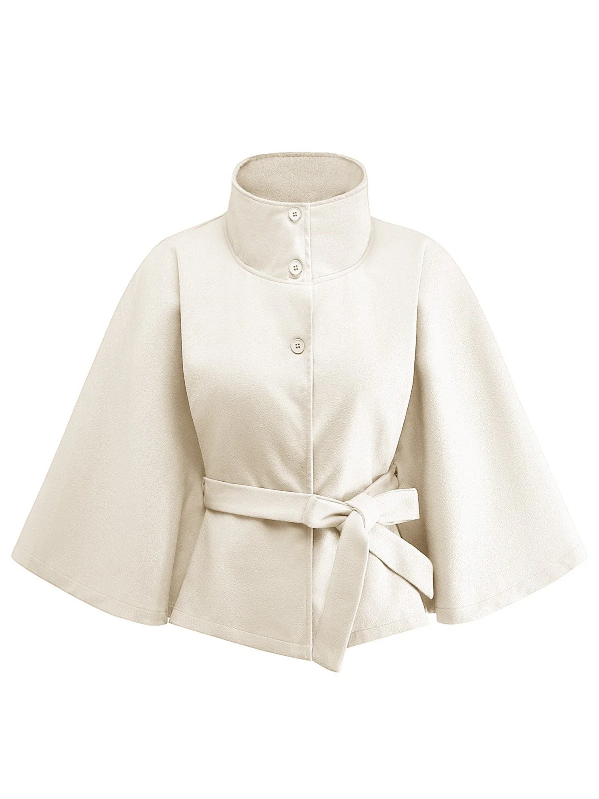 Veste cape à col roulé ceinturée unie années 1970 - Image 11