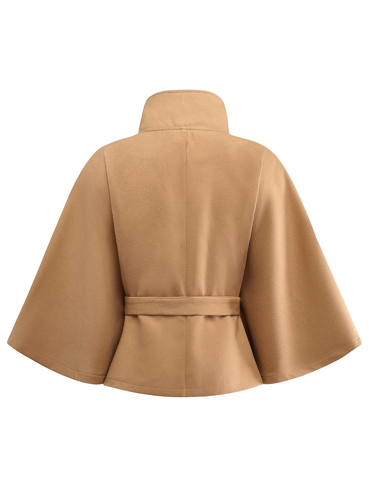 Veste cape à col roulé ceinturée unie années 1970 - Image 3