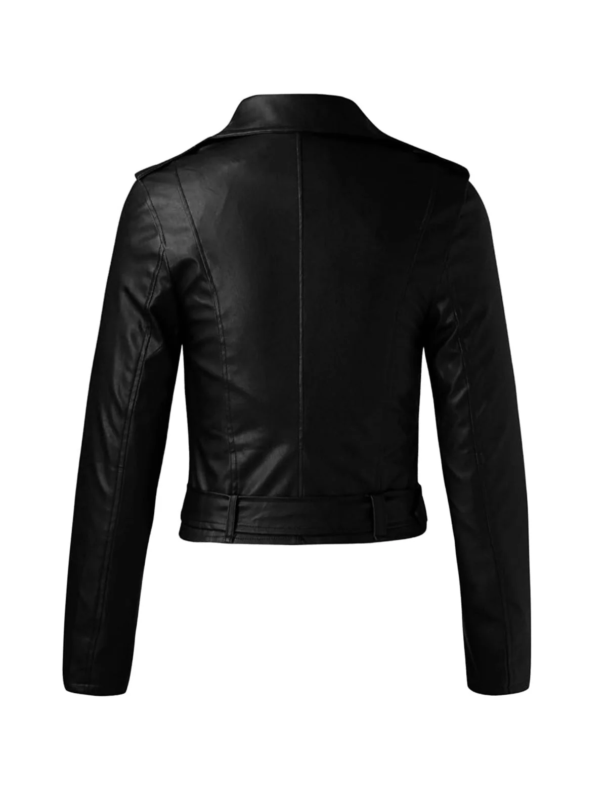 Veste courte en cuir à revers et fermeture éclair des années 1980 - Image 2