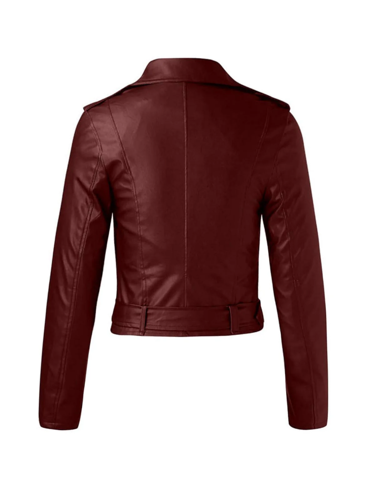 Veste courte en cuir à revers et fermeture éclair des années 1980 - Image 4