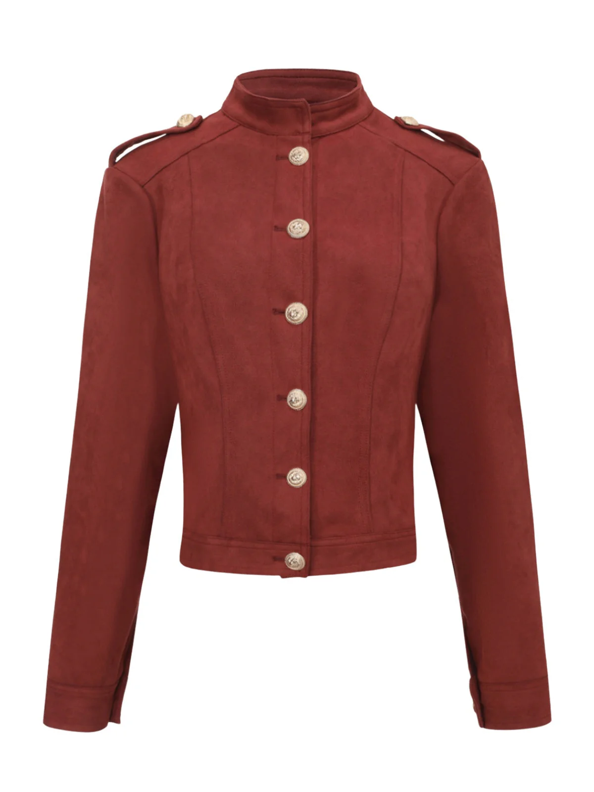 Veste courte en daim marron col montant des années 1980 - Image 2