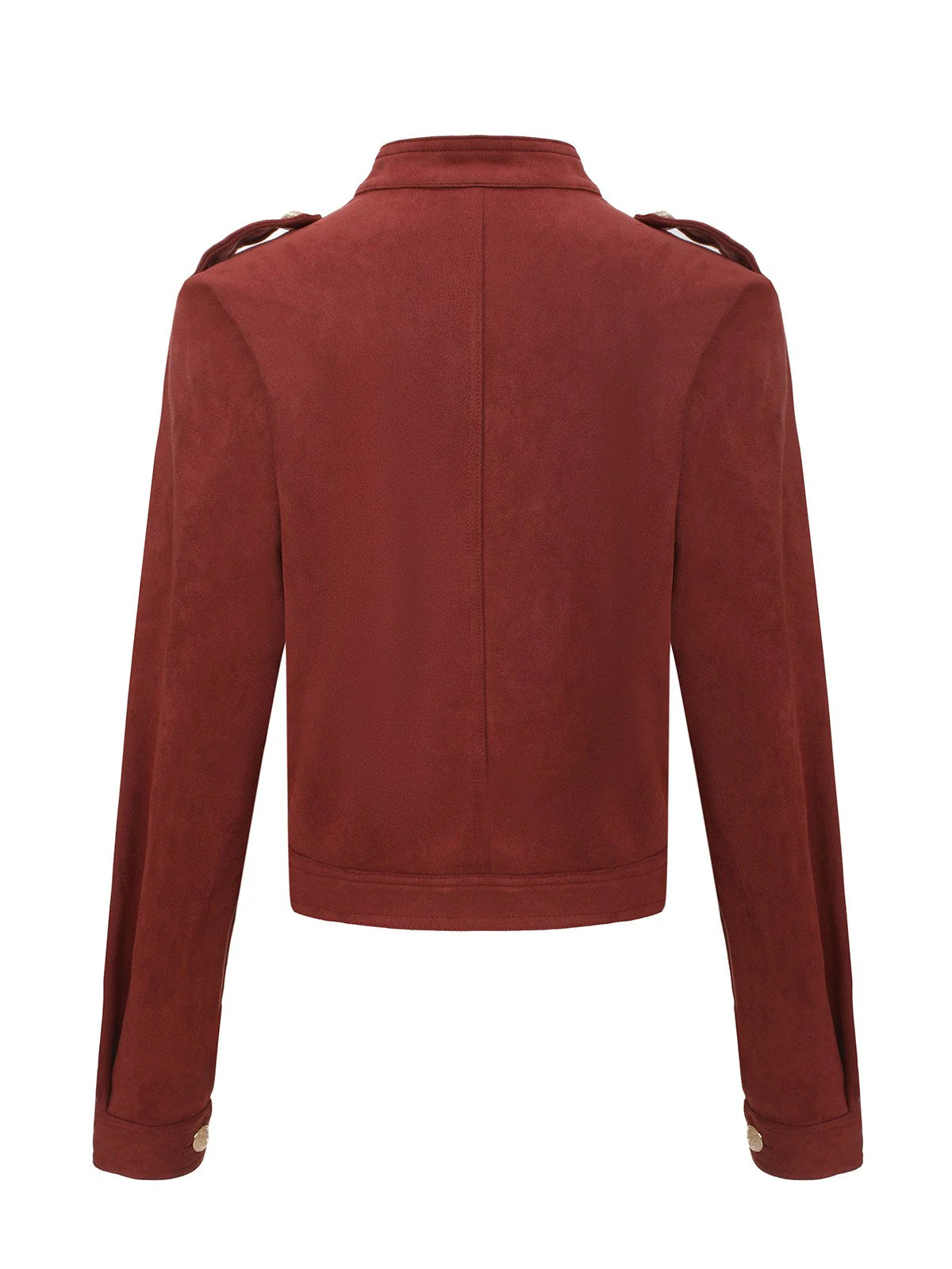 Veste courte en daim marron col montant des années 1980 - Image 3