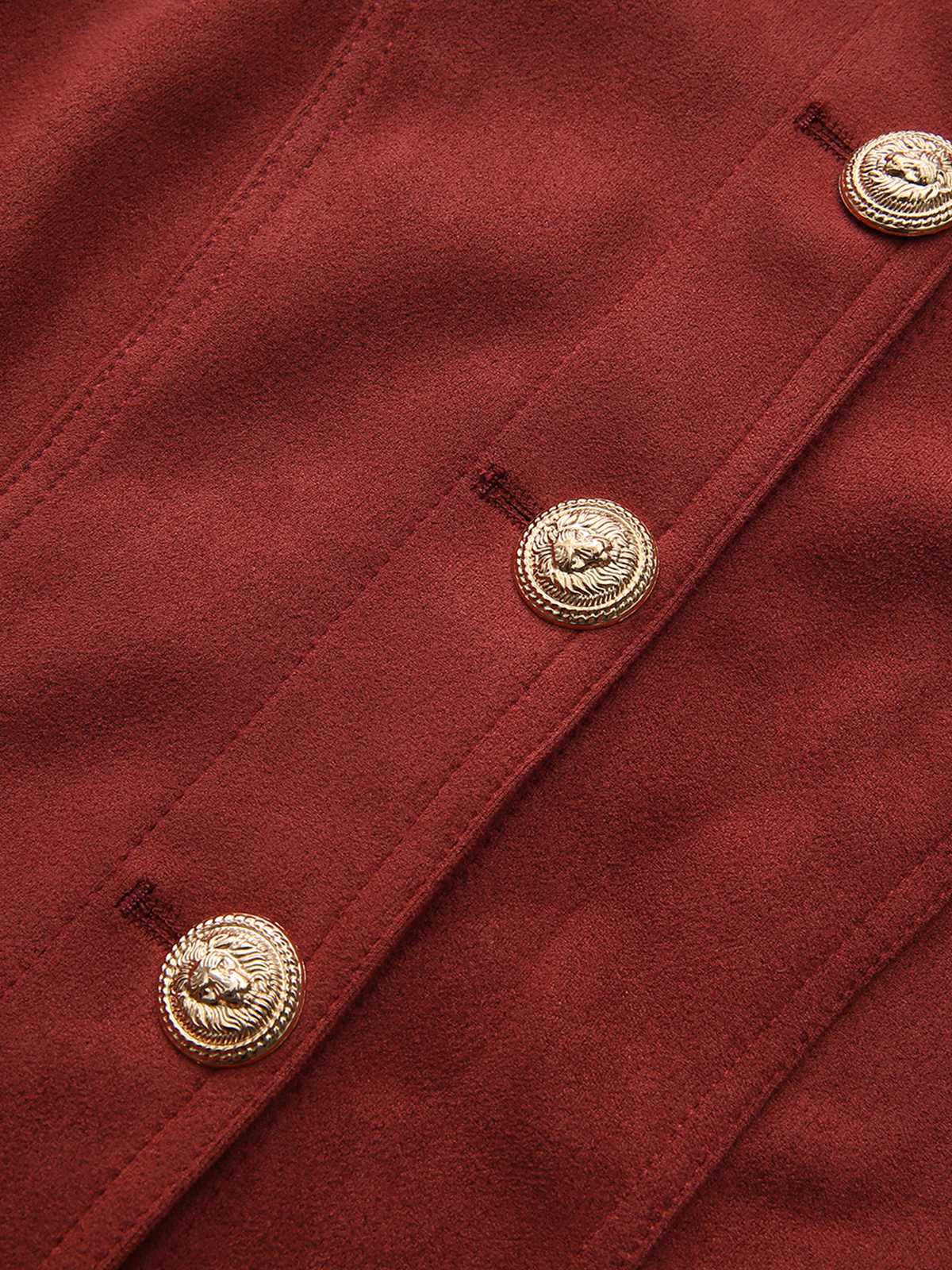 Veste courte en daim marron col montant des années 1980 - Image 6
