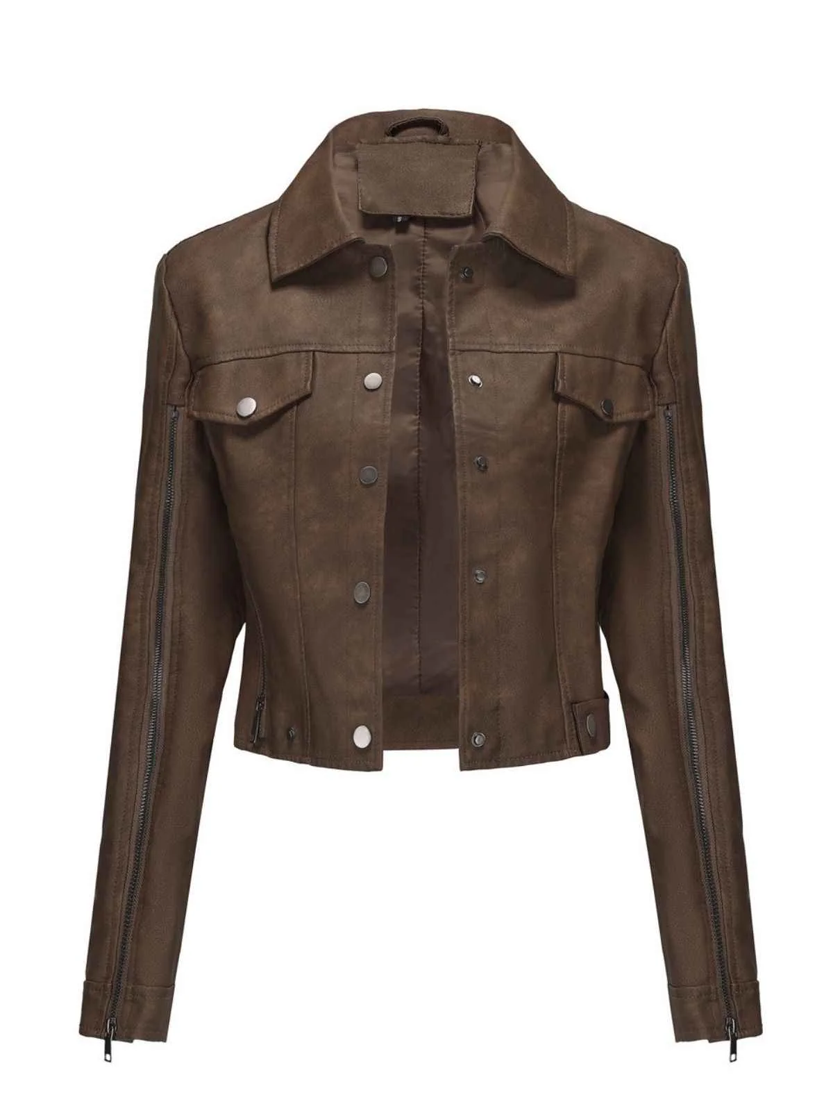 Veste de moto en cuir à fermeture éclair multiple années 1960 - Image 12