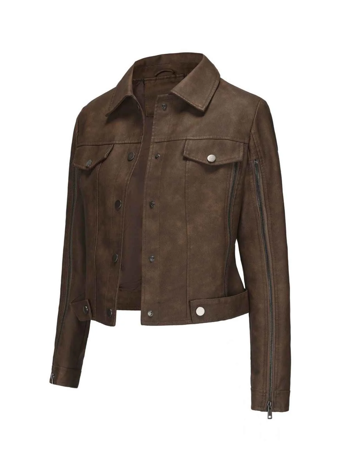 Veste de moto en cuir à fermeture éclair multiple années 1960 - Image 2
