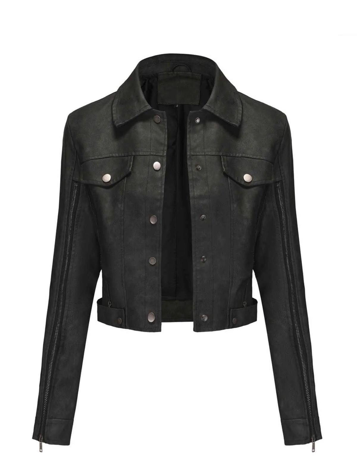 Veste de moto en cuir à fermeture éclair multiple années 1960 - Image 4