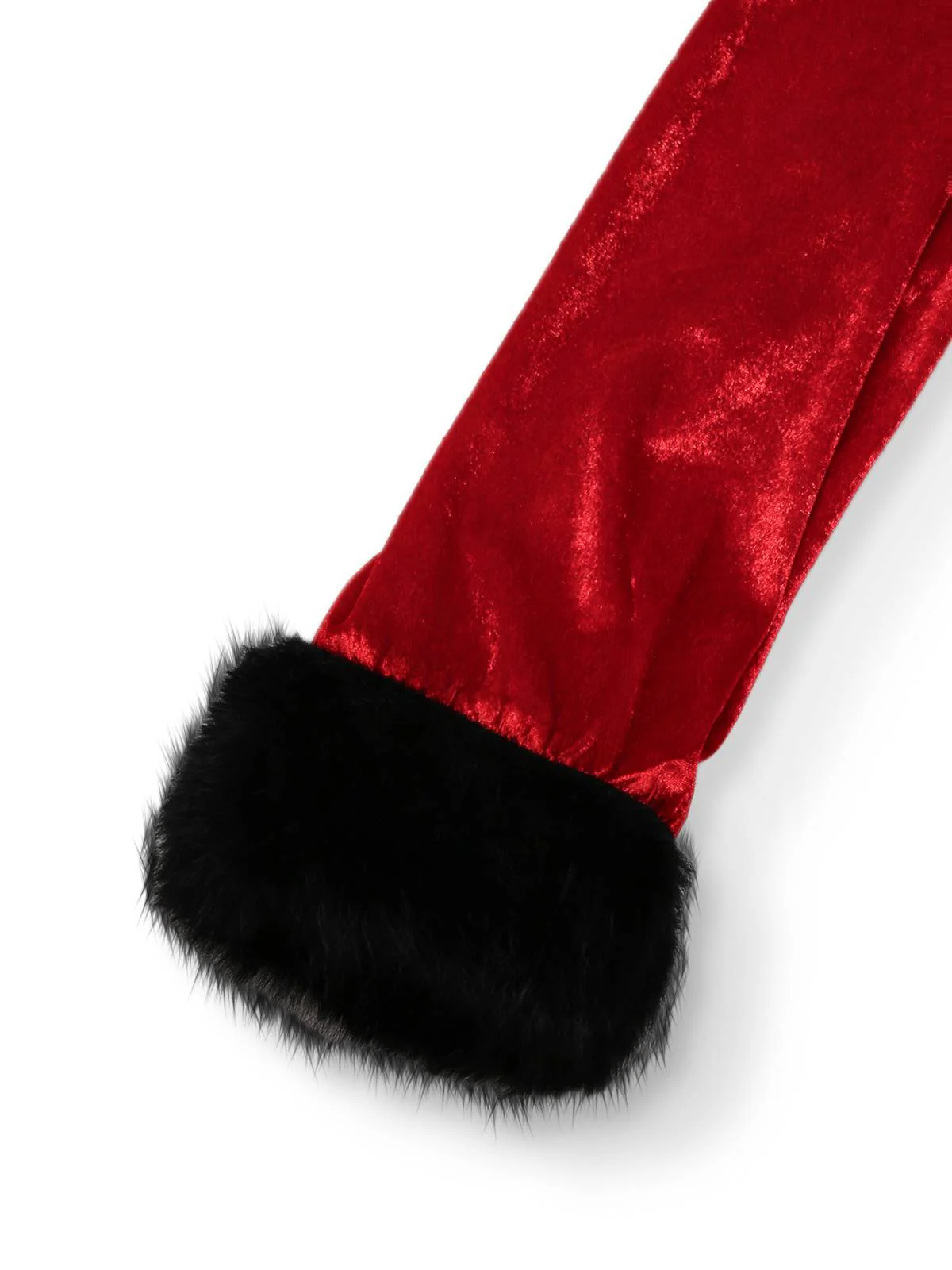 Veste de Noël en velours à lacets et bordure en fourrure rouge des années 1970 - Image 6