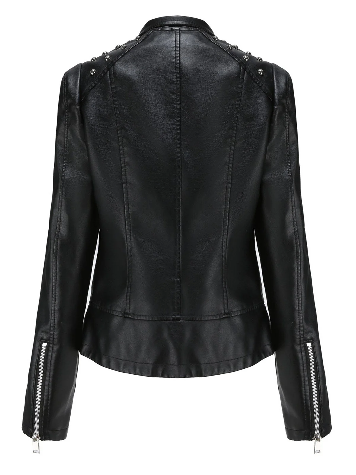 Veste en cuir à revers solide des années 1980 - Image 3
