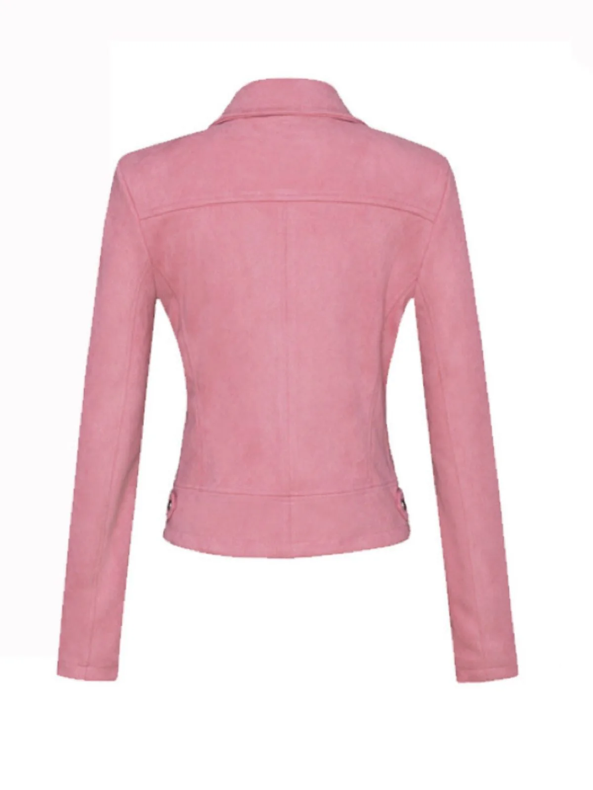 Veste en cuir suédé à revers uni années 1980 - Image 2