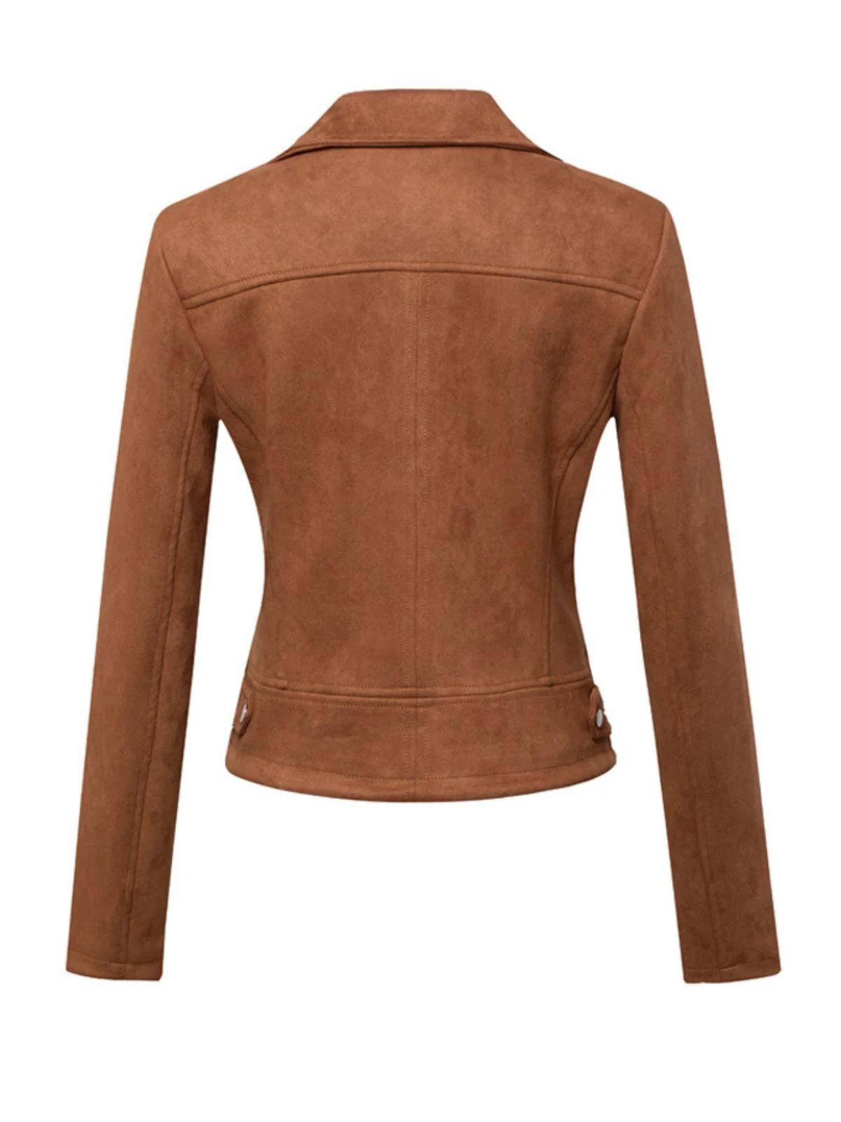 Veste en cuir suédé à revers uni années 1980 - Image 4