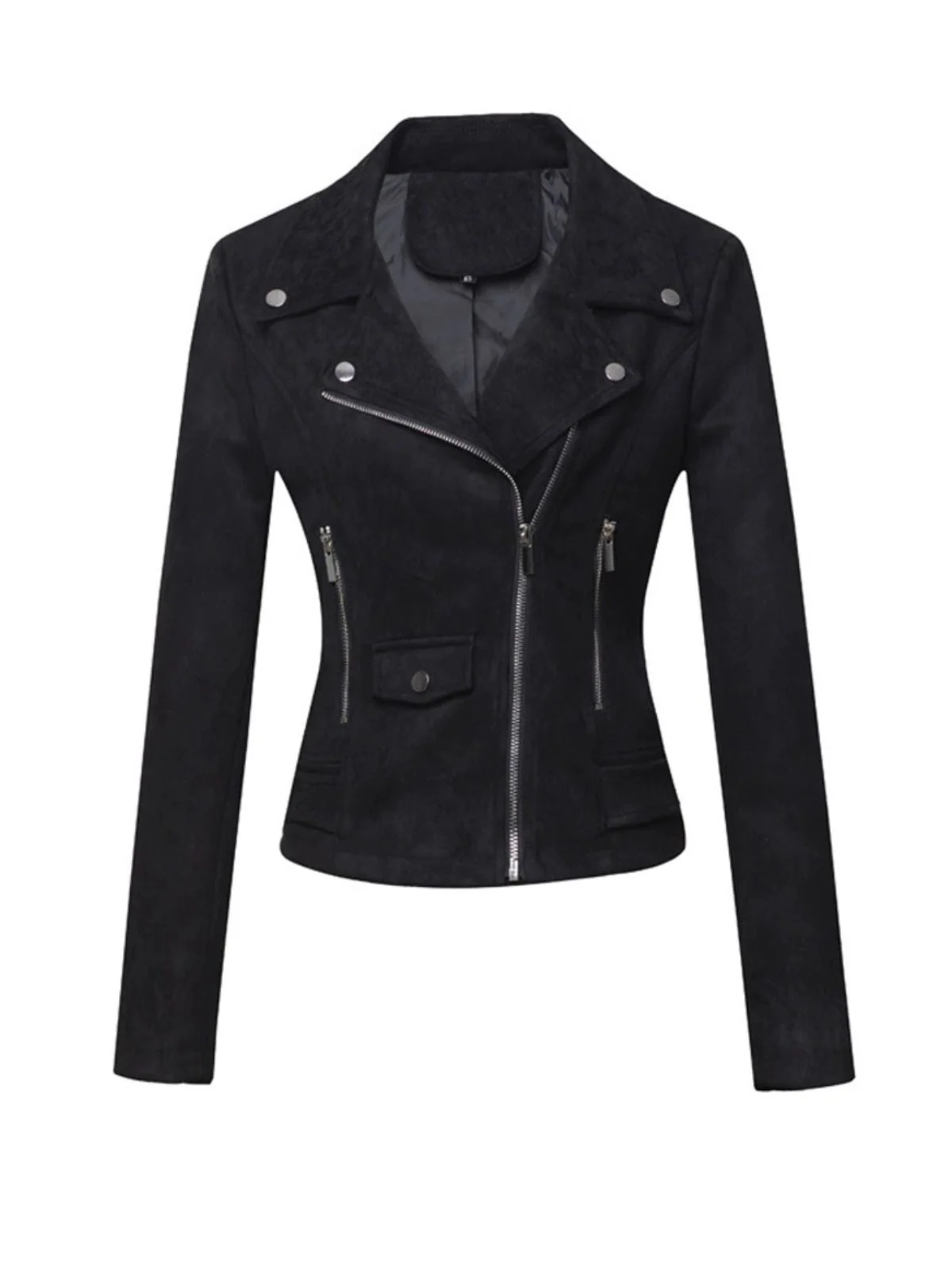 Veste en cuir suédé à revers uni années 1980 - Image 8