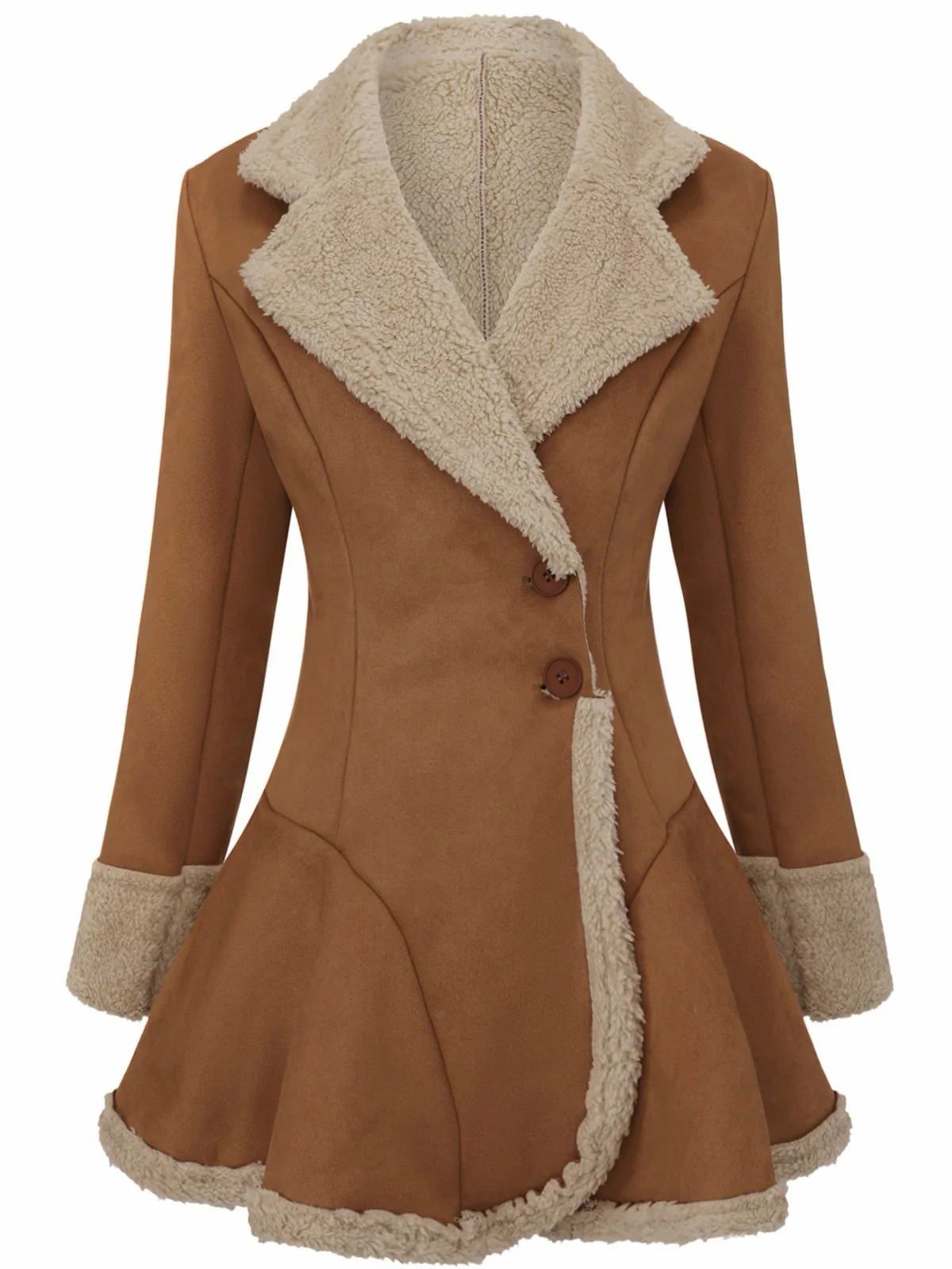 Veste en daim vintage à revers et ourlet évasé noire années 1970 - Image 4
