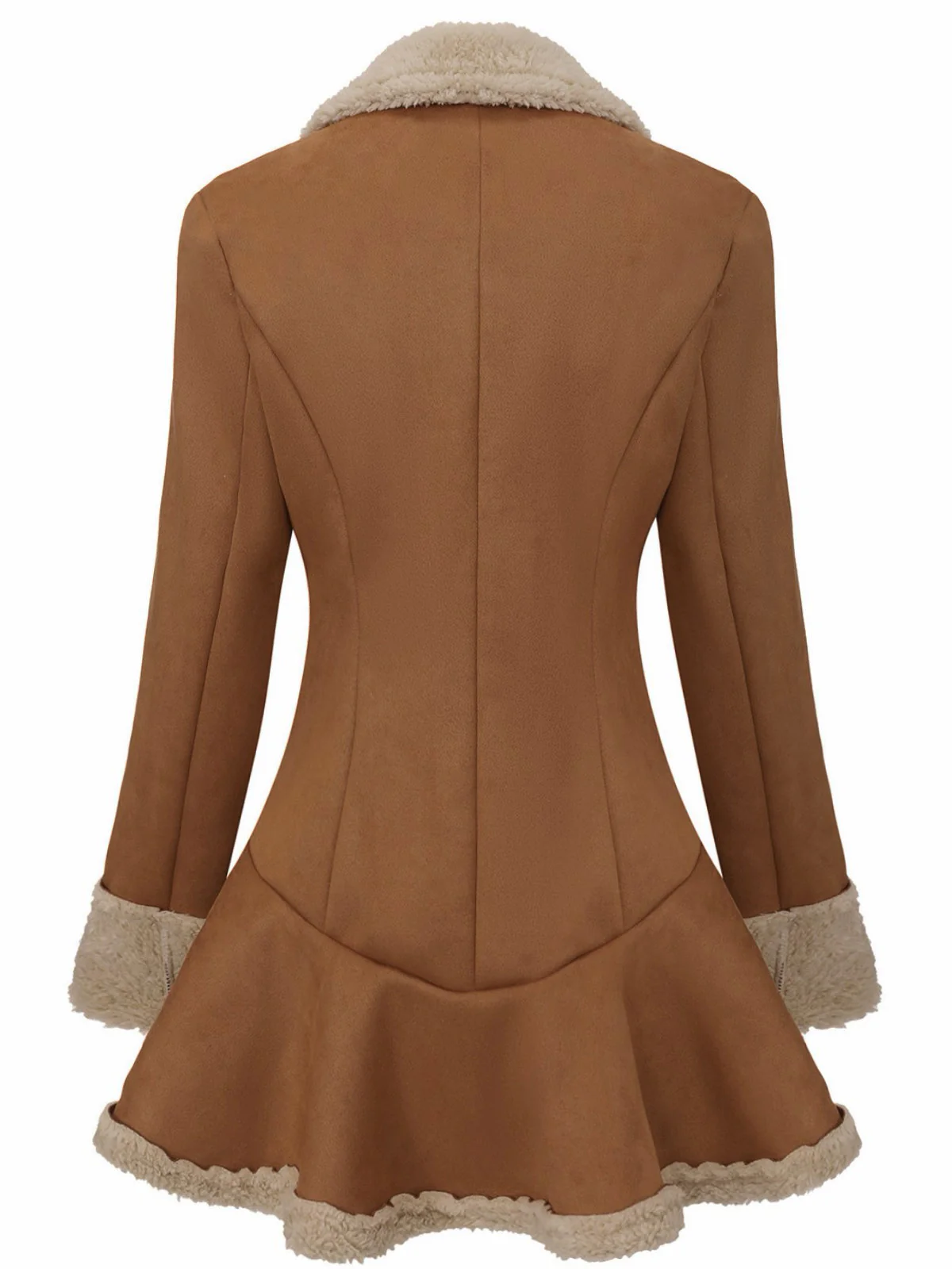 Veste en daim vintage à revers et ourlet évasé noire années 1970 - Image 5