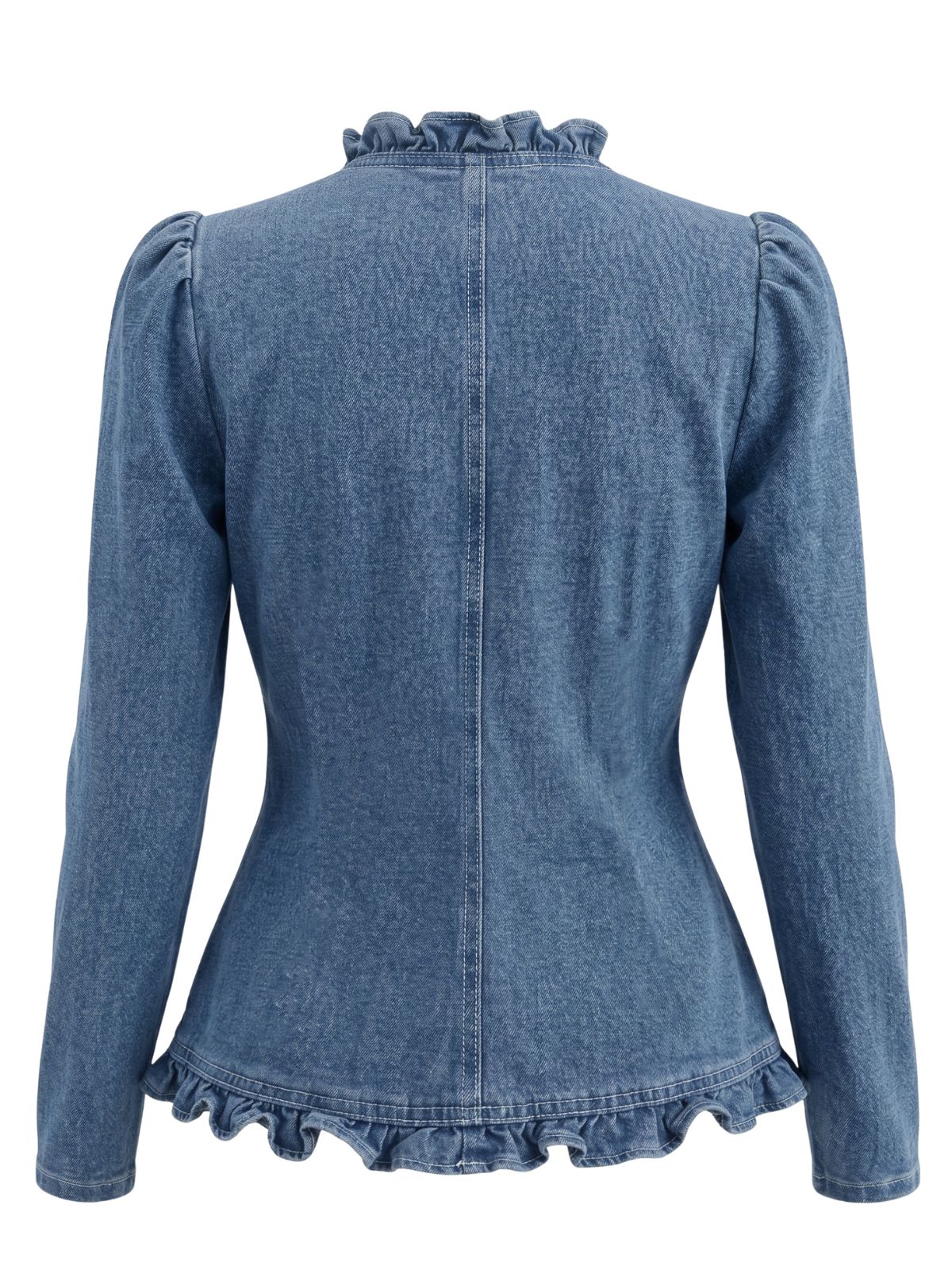 Veste jean manches longues et volants années 1960 - Image 4